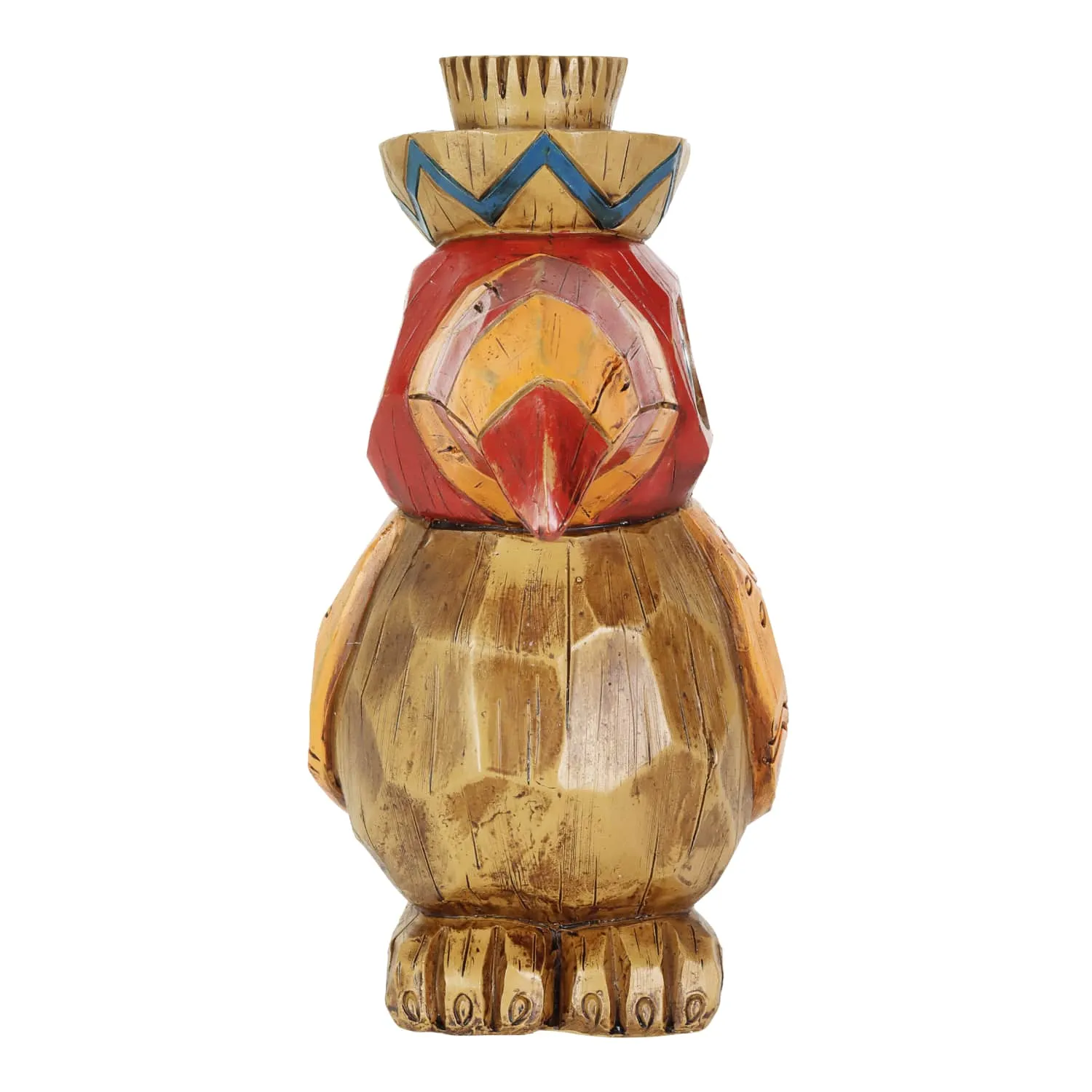Solar Orange Tiki Toucan Garden Statue with LED Eyes, 10 by 10 Inches