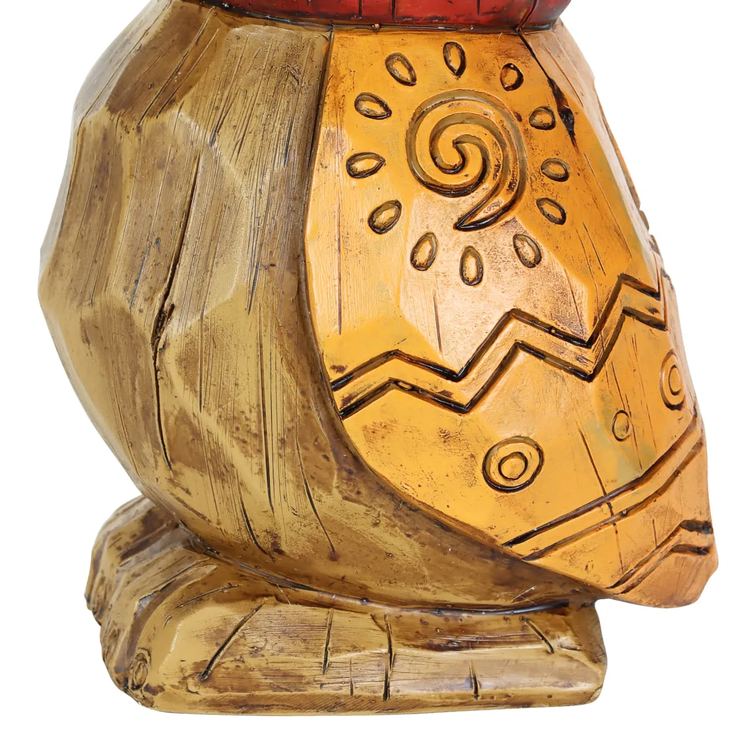 Solar Orange Tiki Toucan Garden Statue with LED Eyes, 10 by 10 Inches