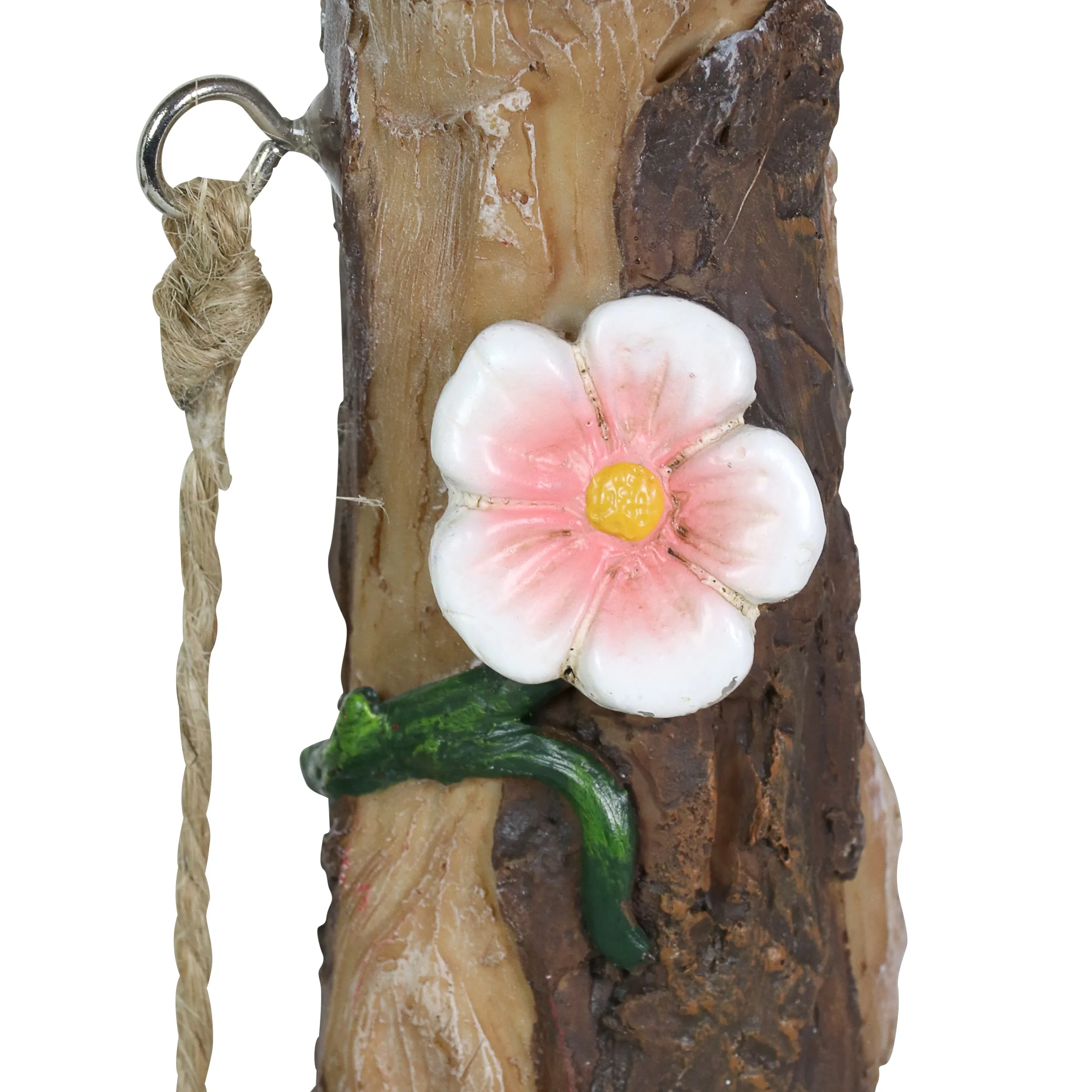 Solar Owl in a Lake Life Hammock Hand Painted Garden Statuary, 9.5 by 10 Inches