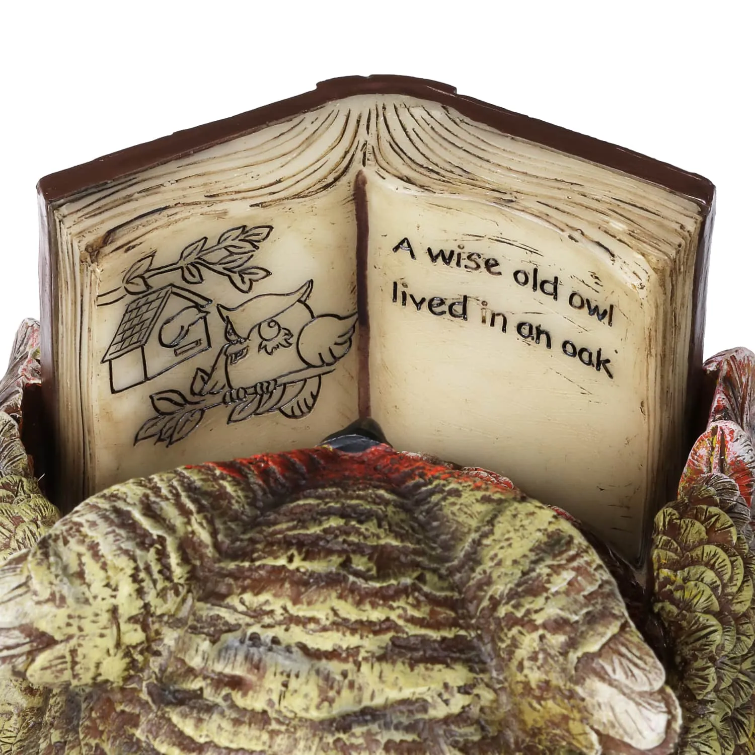 Solar Owl Reading a Book Garden Statue, 7 Inches