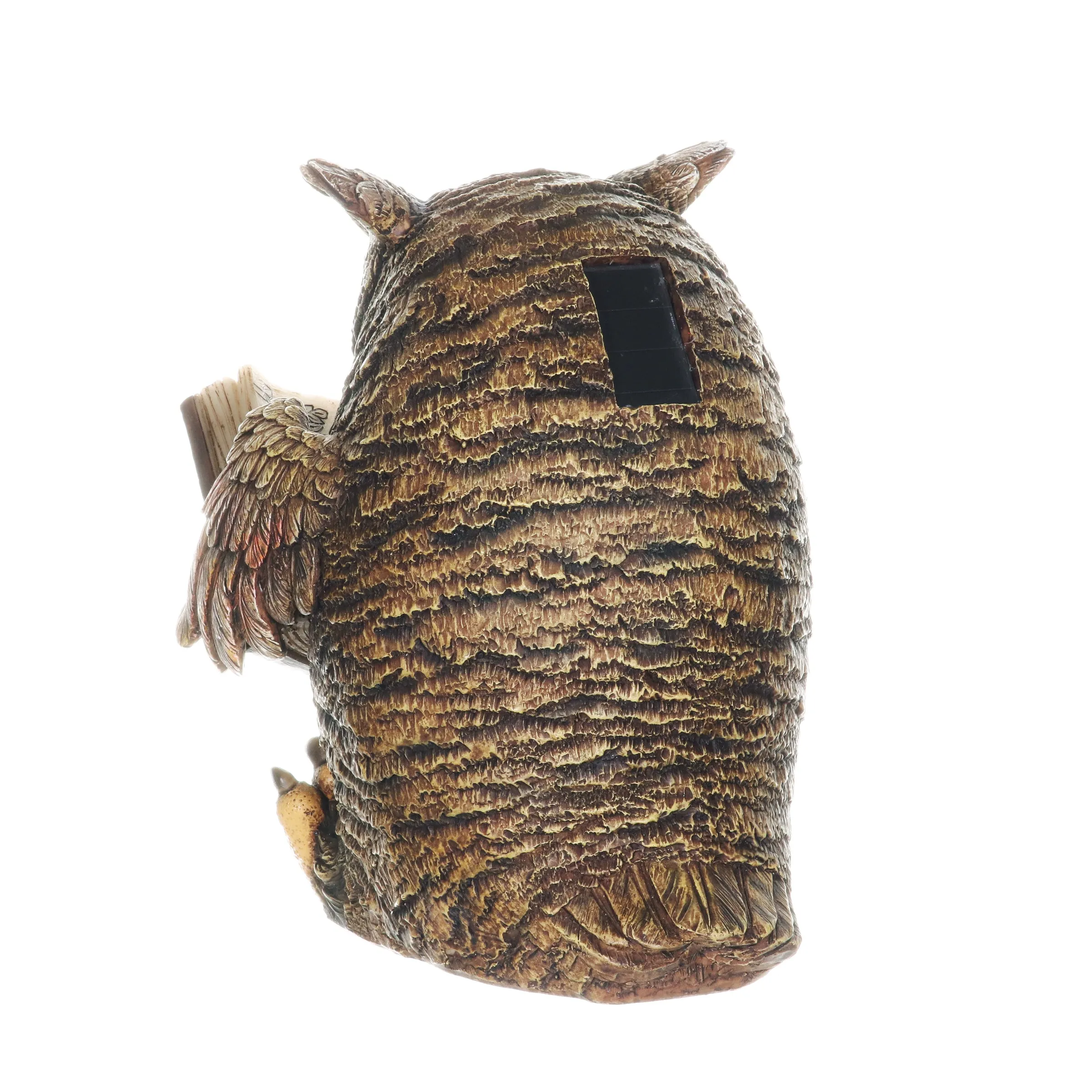 Solar Owl Reading a Book Garden Statue, 7 Inches