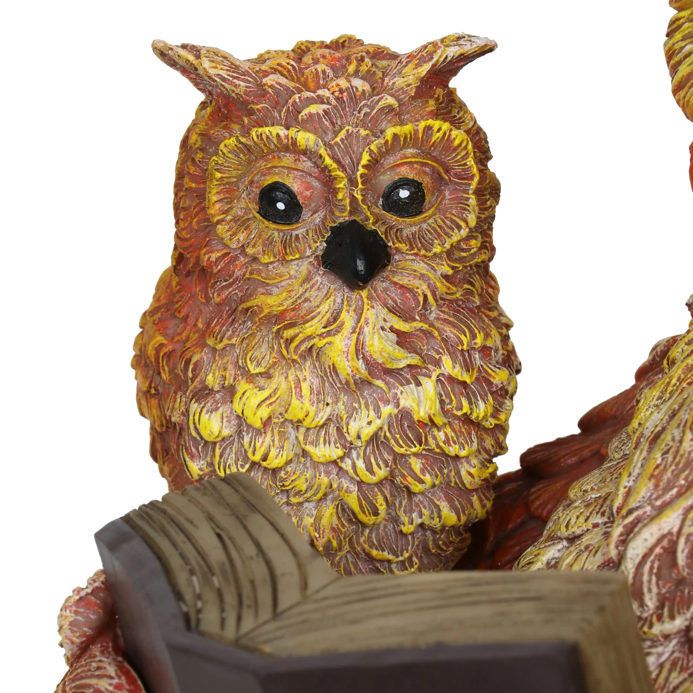 Solar Owl Reading a Story in a Rocking Chair, 12 Inch