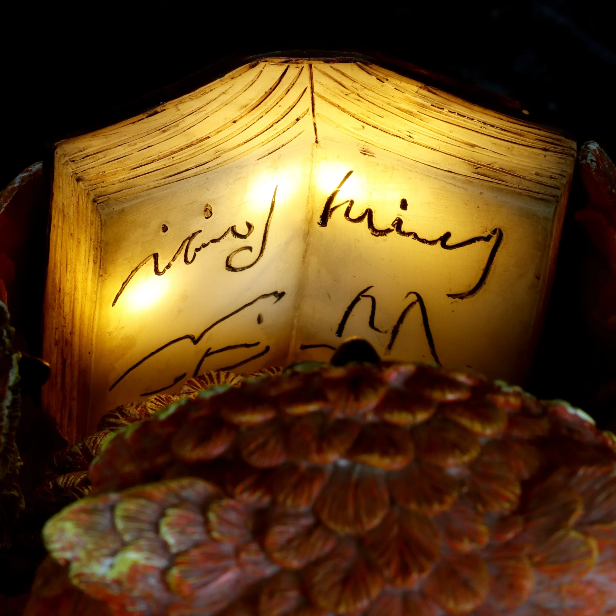Solar Owl Reading a Story in a Rocking Chair, 12 Inch