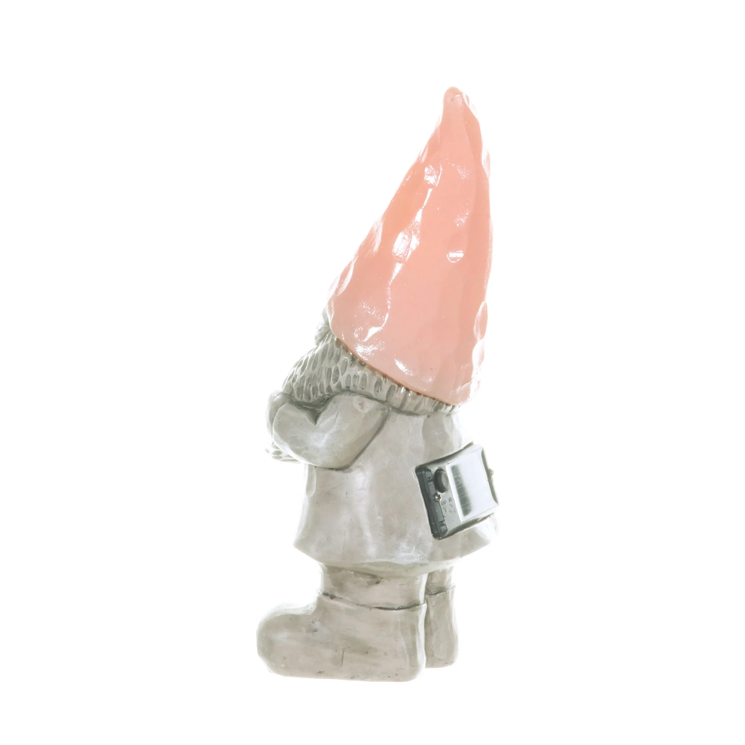 Solar Peach Happy Hat Gnome Statue, 11 Inch