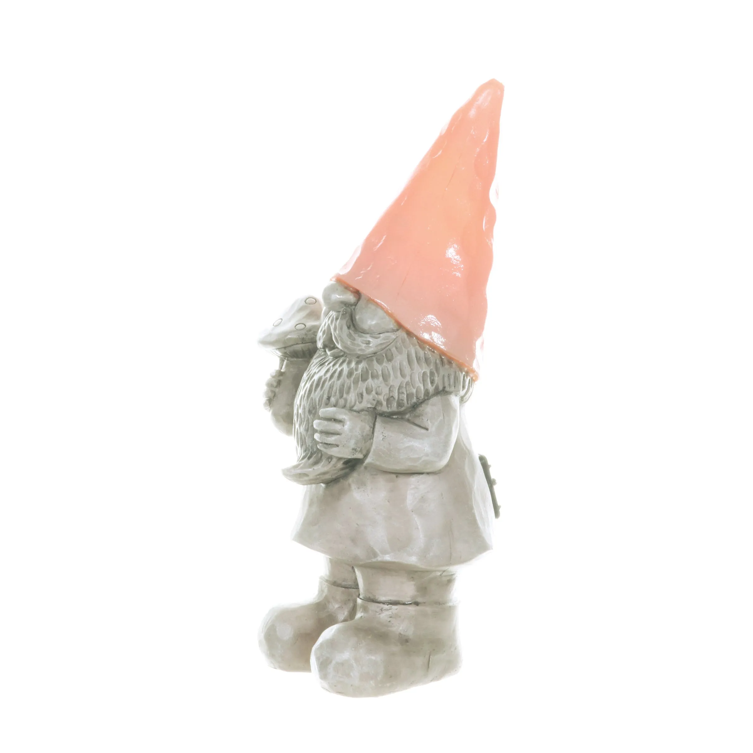 Solar Peach Happy Hat Gnome Statue, 11 Inch