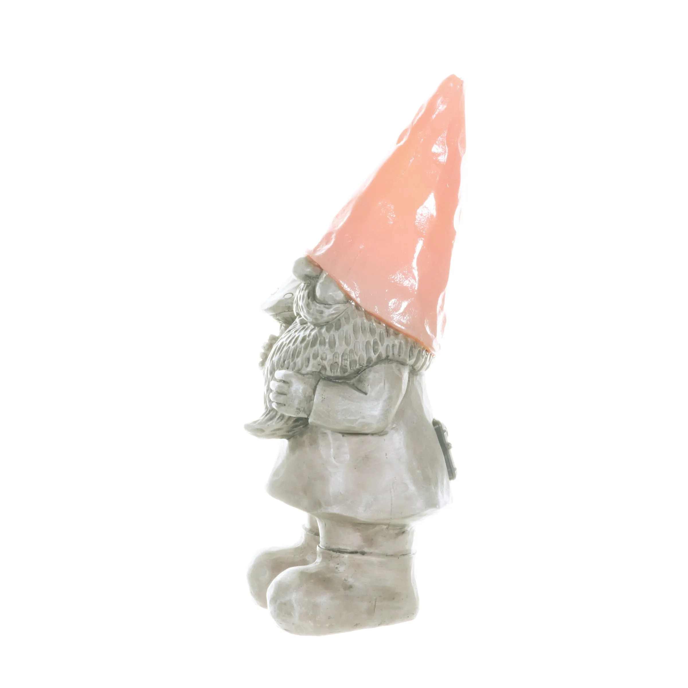 Solar Peach Happy Hat Gnome Statue, 11 Inch