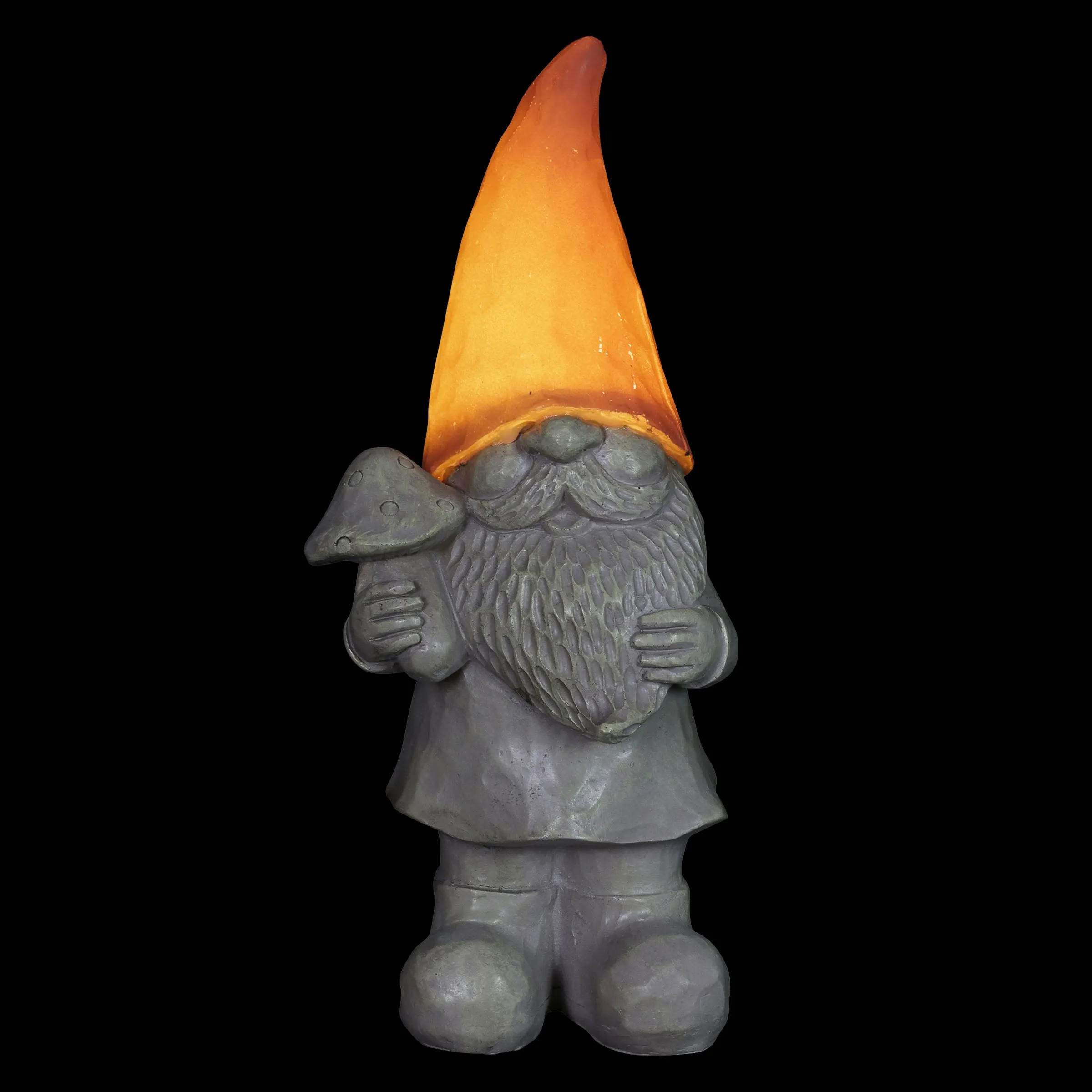 Solar Peach Happy Hat Gnome Statue, 11 Inch