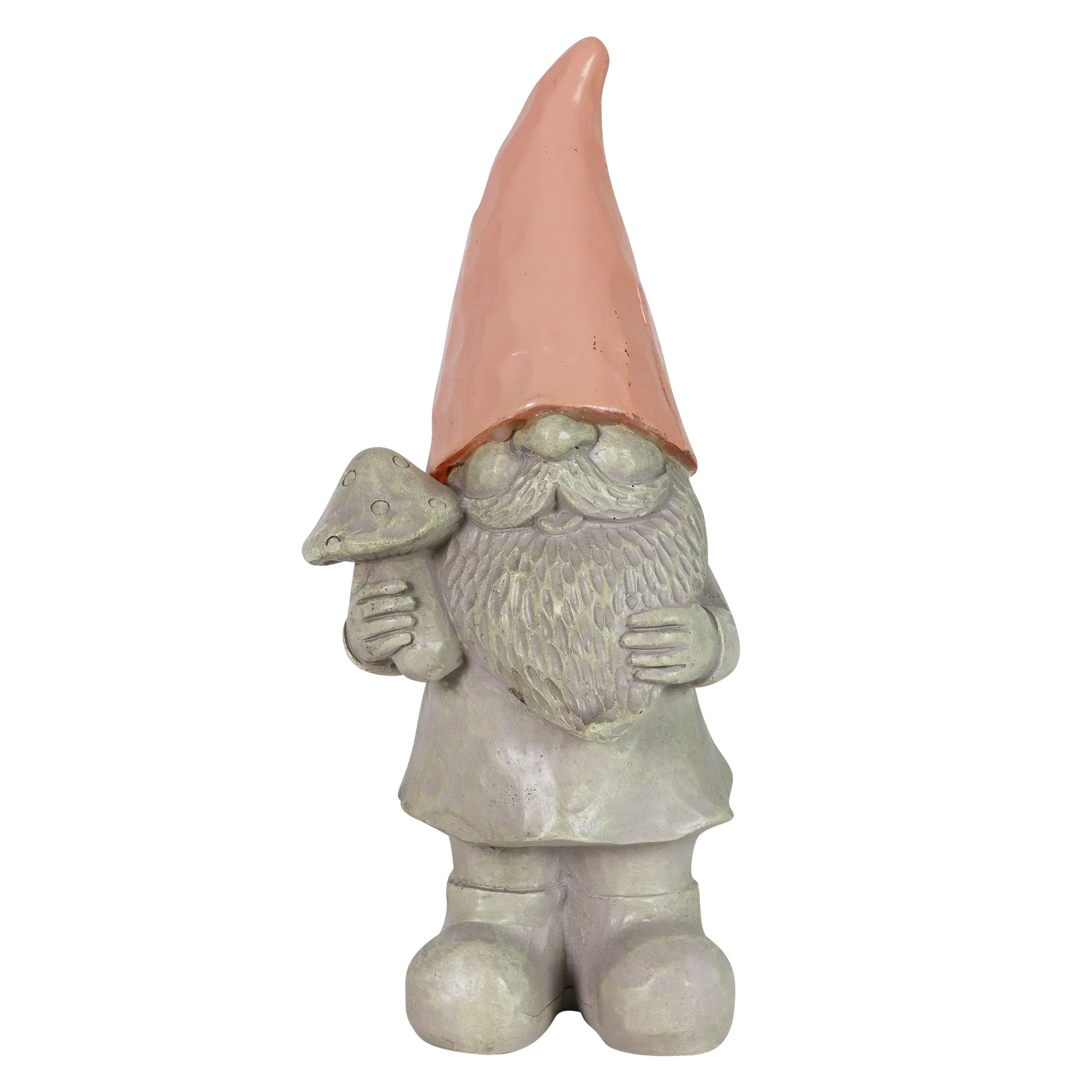 Solar Peach Happy Hat Gnome Statue, 11 Inch