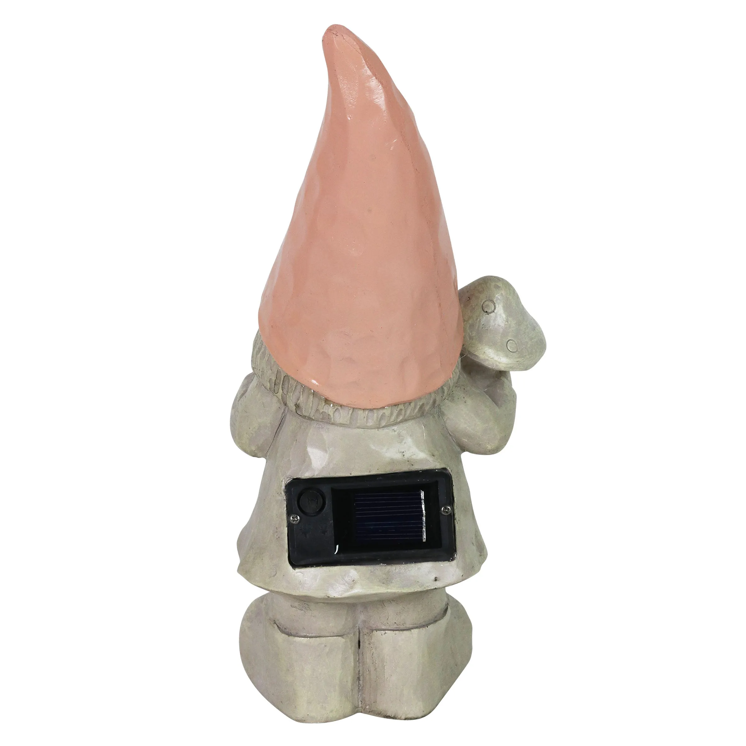Solar Peach Happy Hat Gnome Statue, 11 Inch