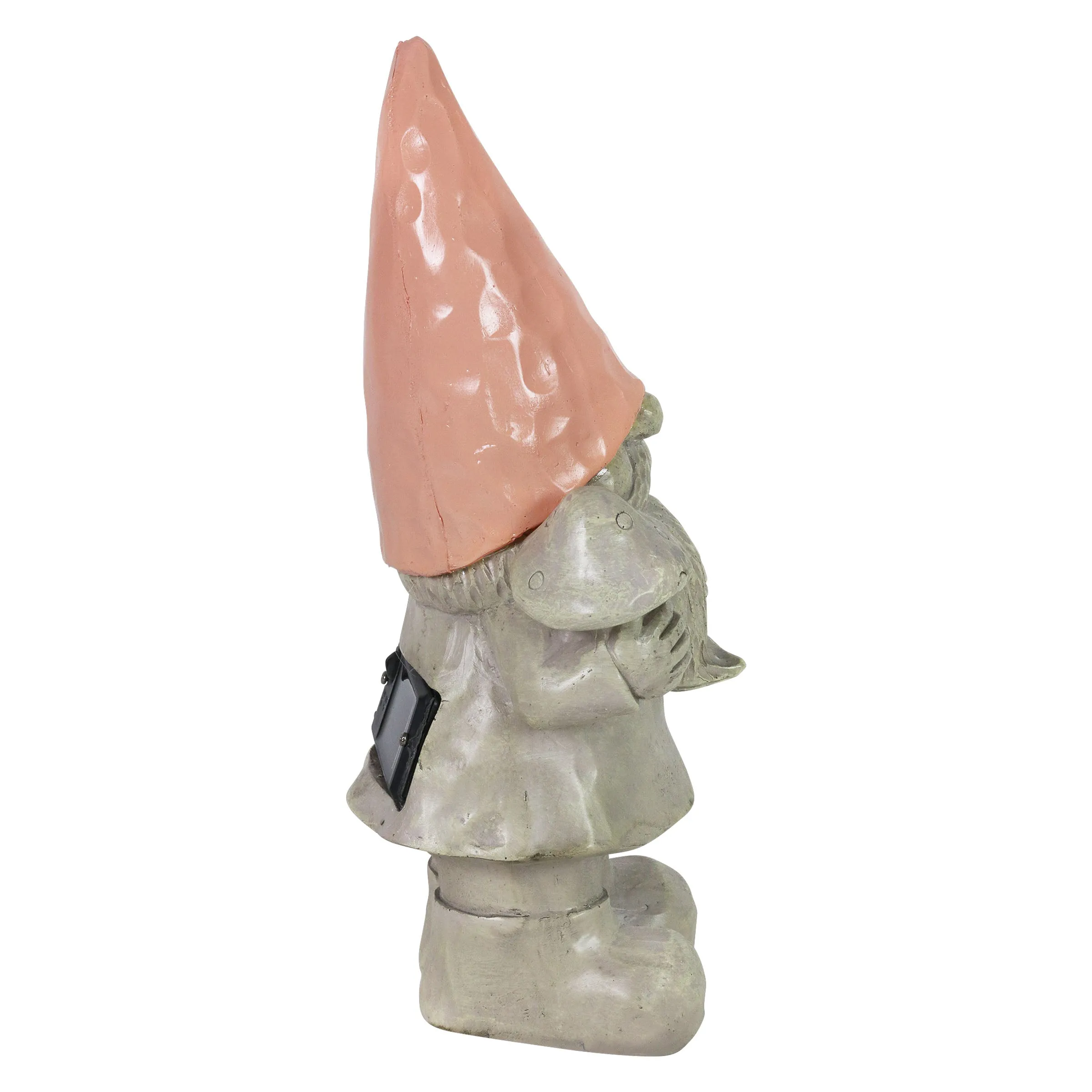 Solar Peach Happy Hat Gnome Statue, 11 Inch