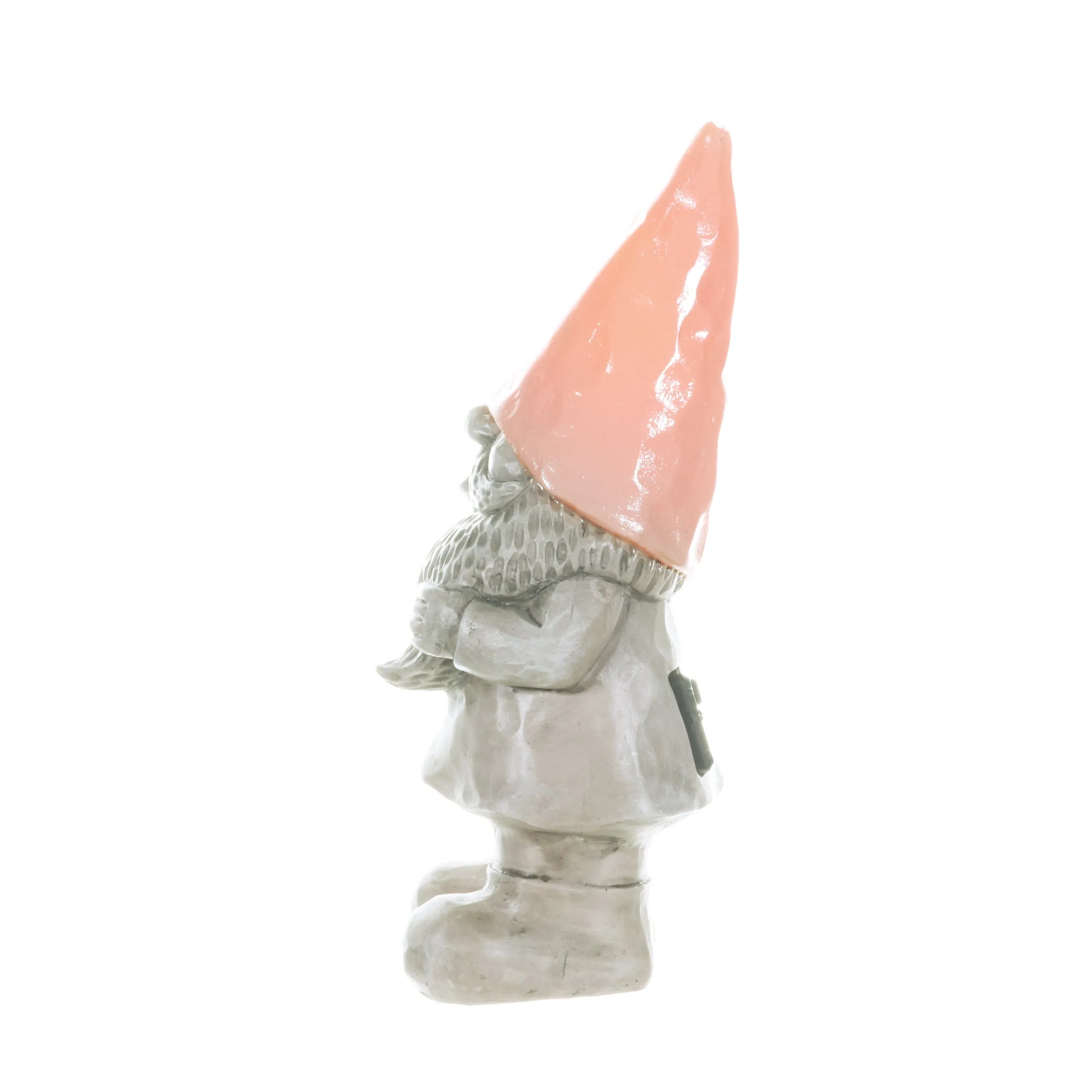 Solar Peach Happy Hat Gnome Statue, 11 Inch