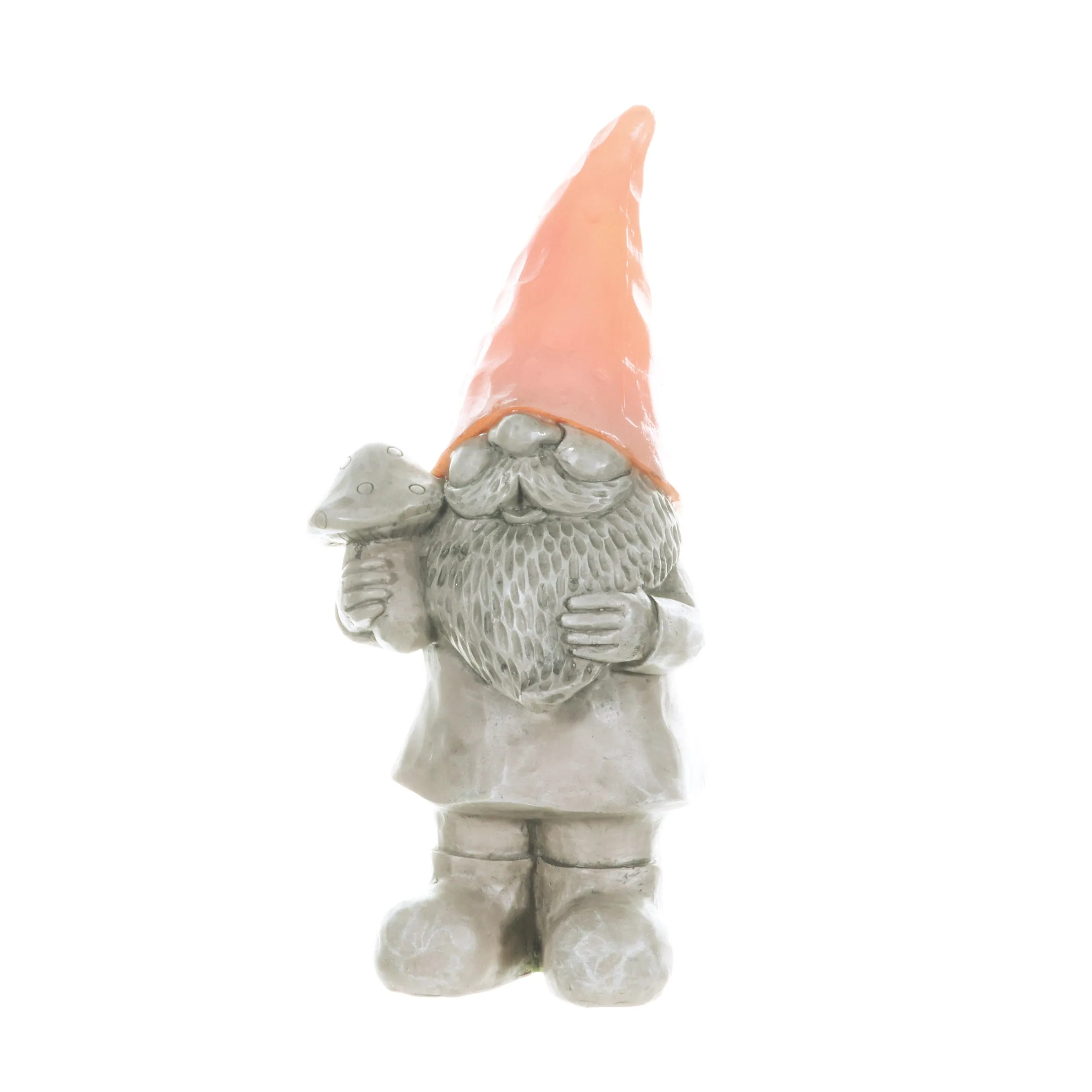 Solar Peach Happy Hat Gnome Statue, 11 Inch