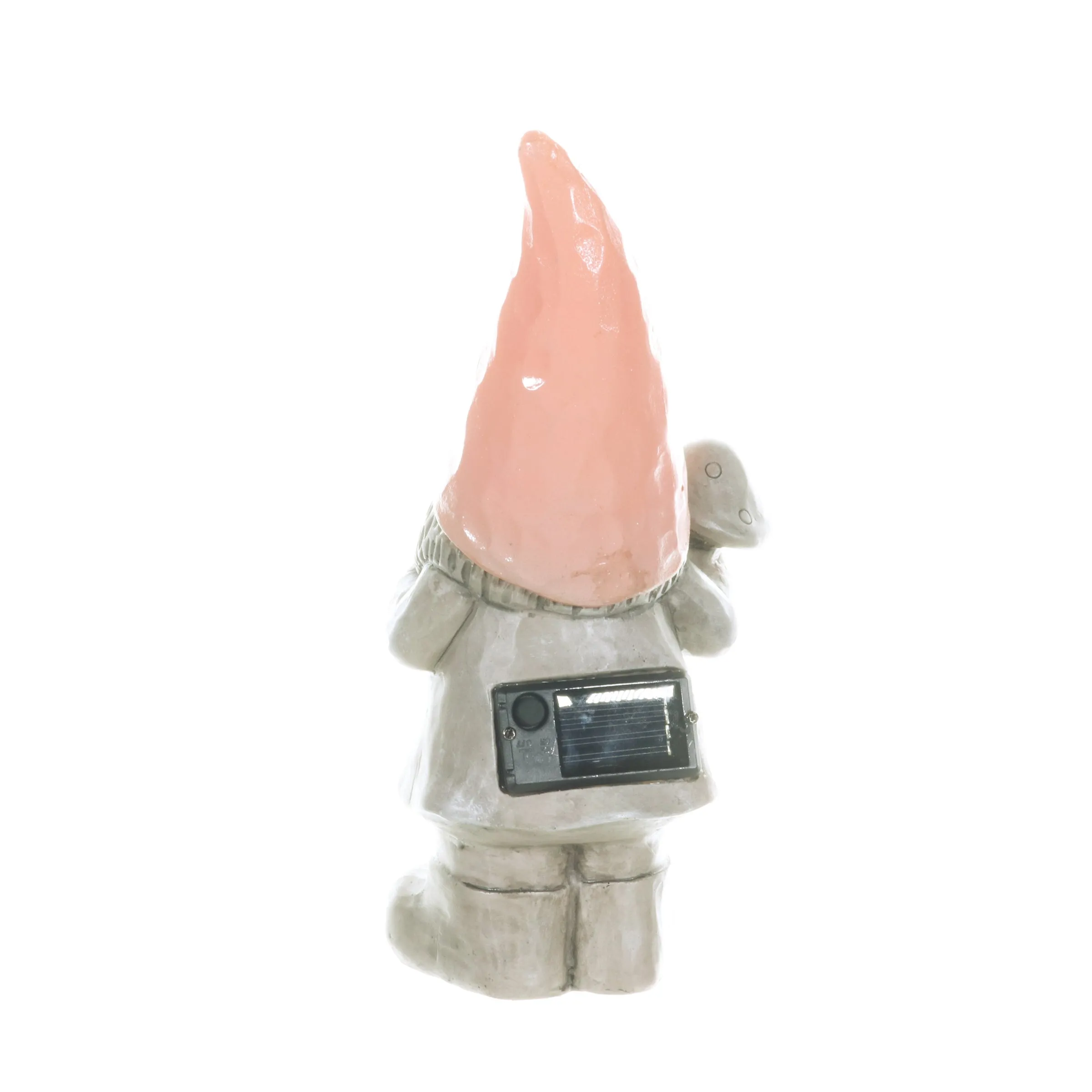 Solar Peach Happy Hat Gnome Statue, 11 Inch