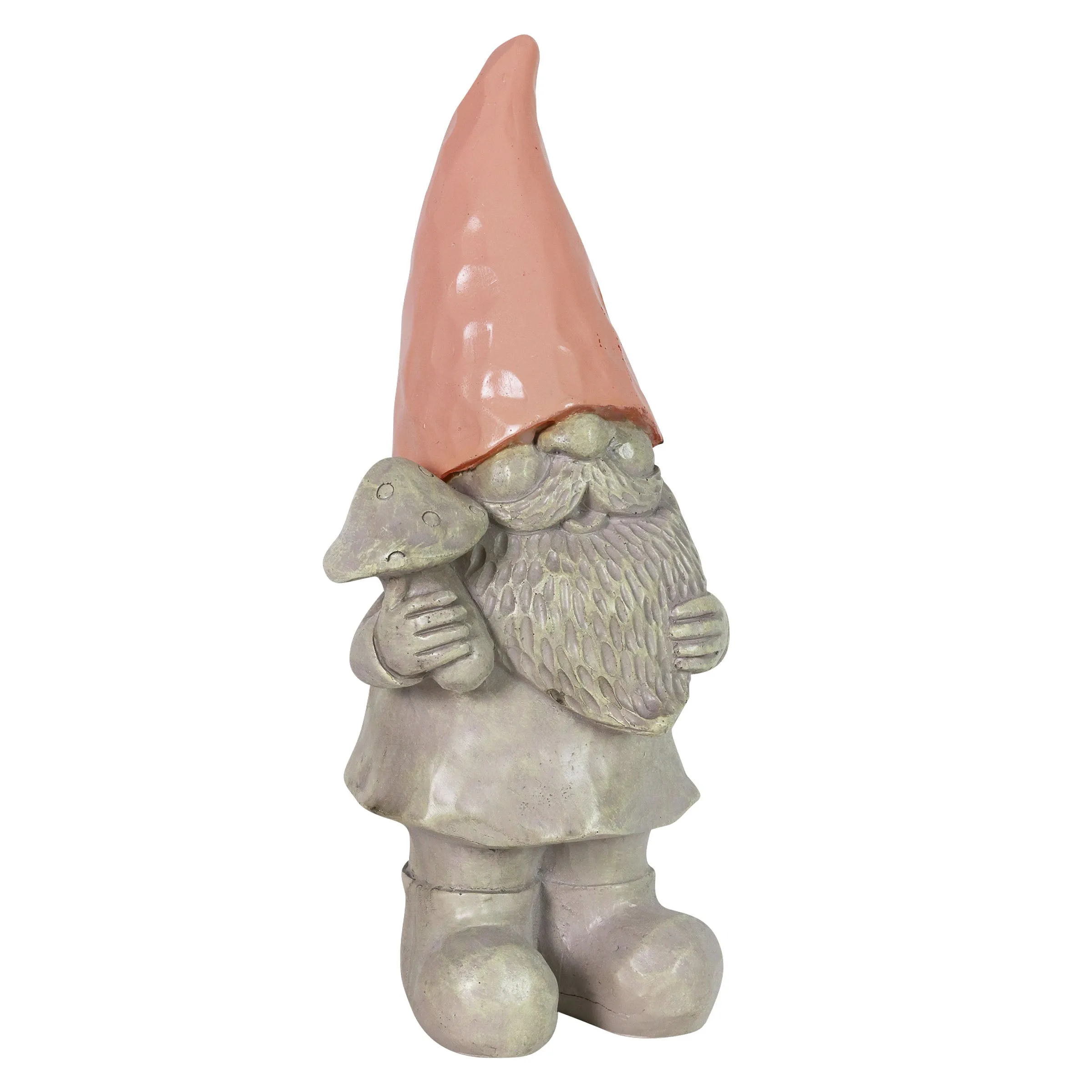 Solar Peach Happy Hat Gnome Statue, 11 Inch