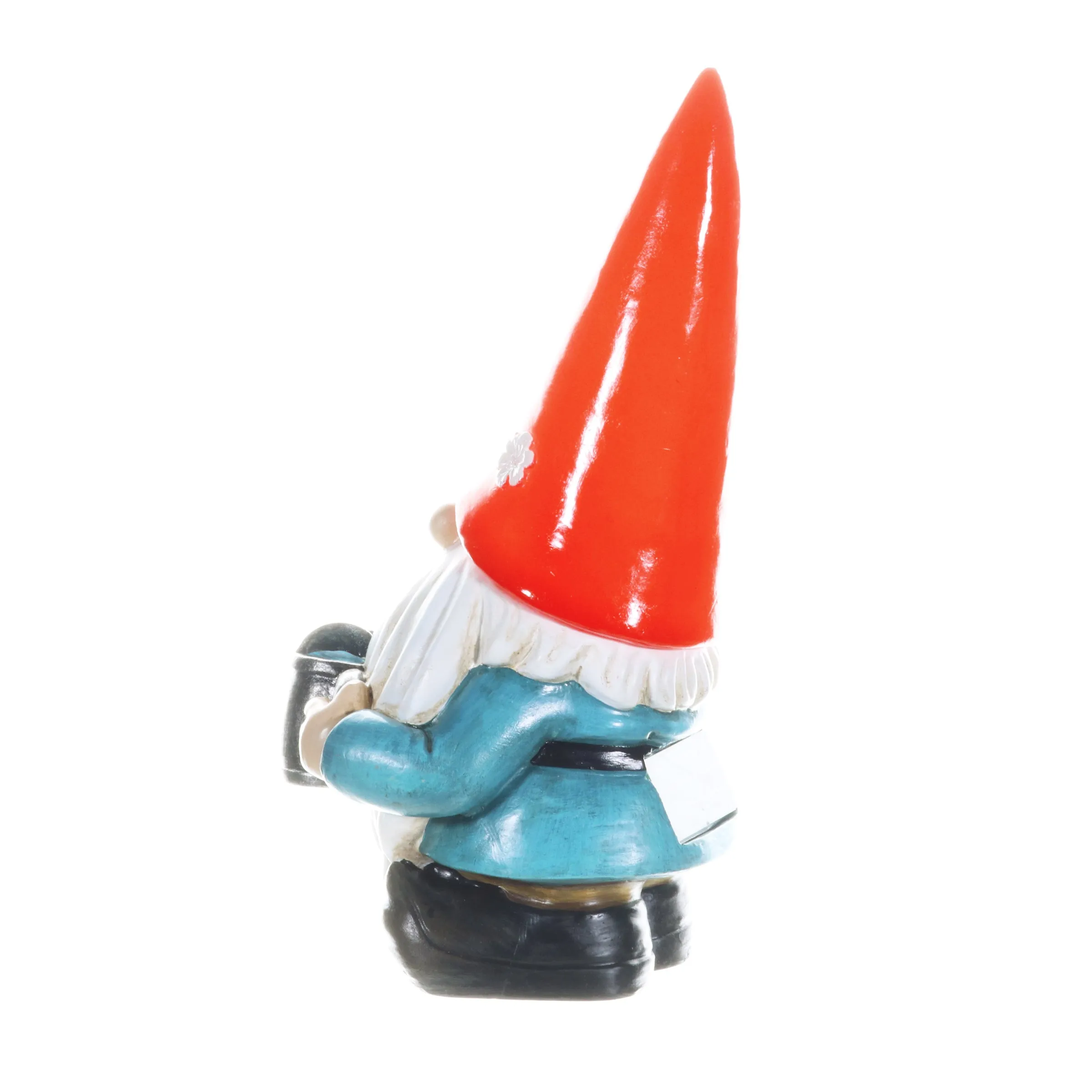 Solar Red Hat Garden Gnome with Watering Can Statuary, 6.5 by 12.5 Inch