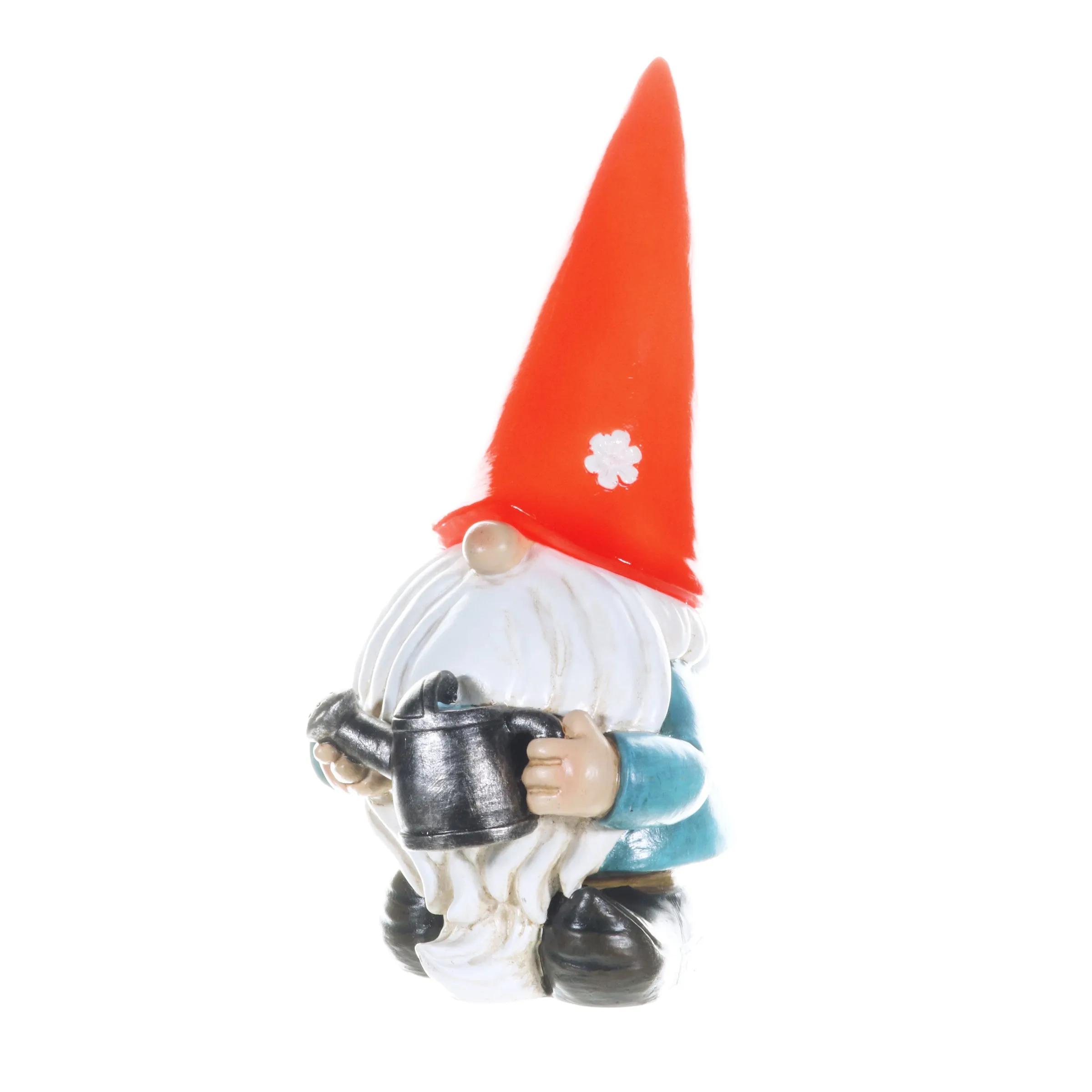 Solar Red Hat Garden Gnome with Watering Can Statuary, 6.5 by 12.5 Inch