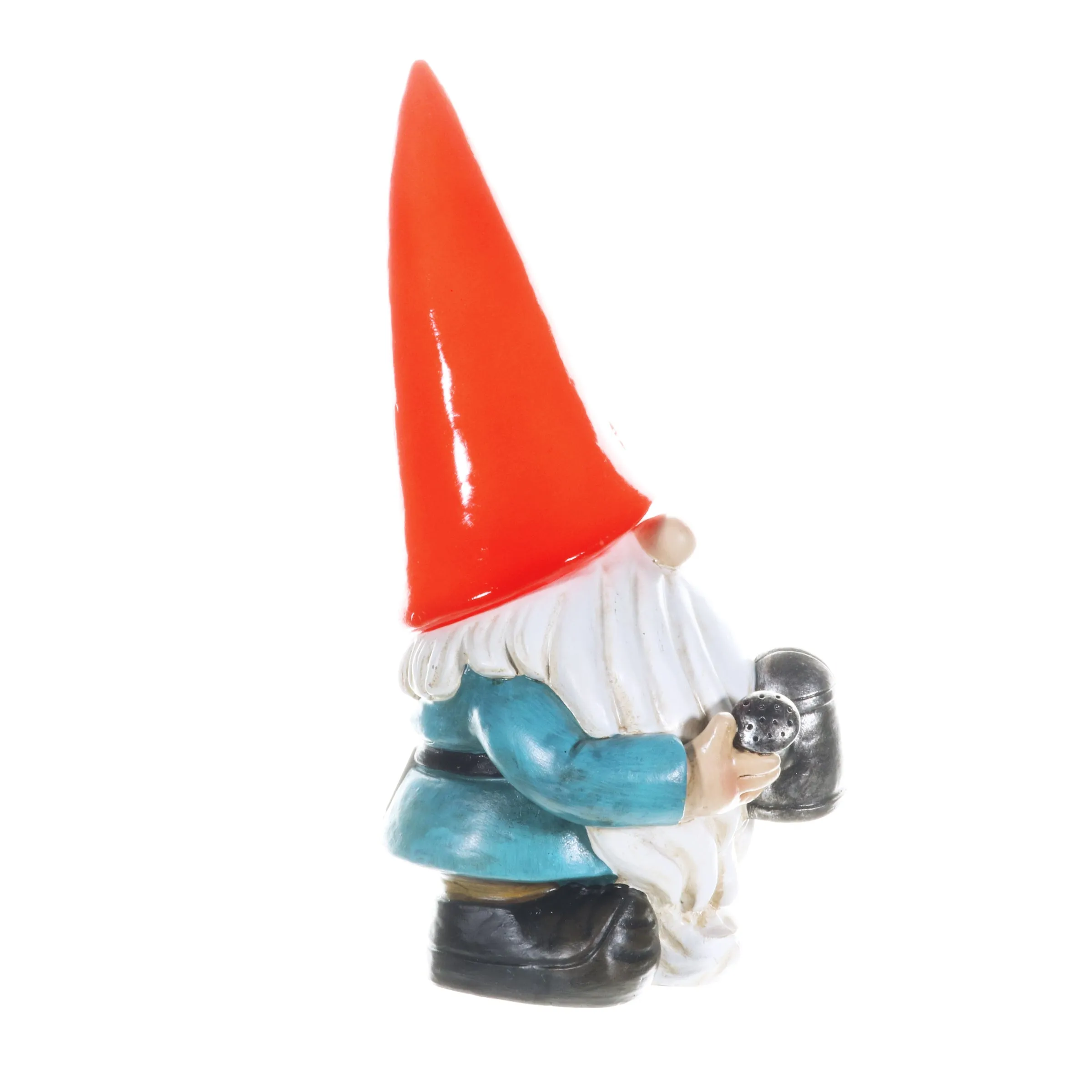 Solar Red Hat Garden Gnome with Watering Can Statuary, 6.5 by 12.5 Inch