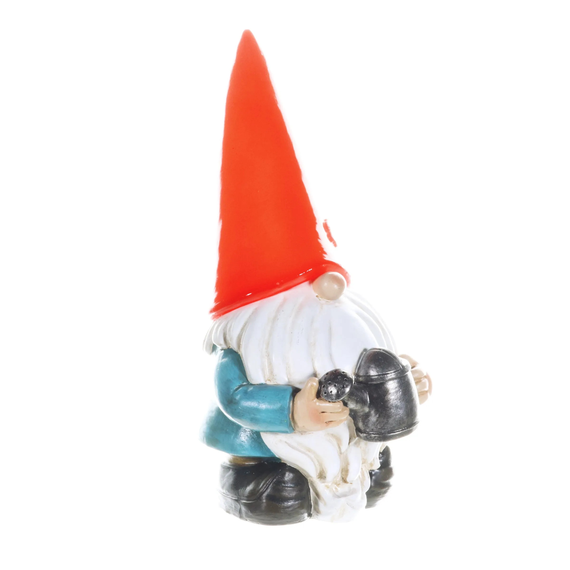 Solar Red Hat Garden Gnome with Watering Can Statuary, 6.5 by 12.5 Inch