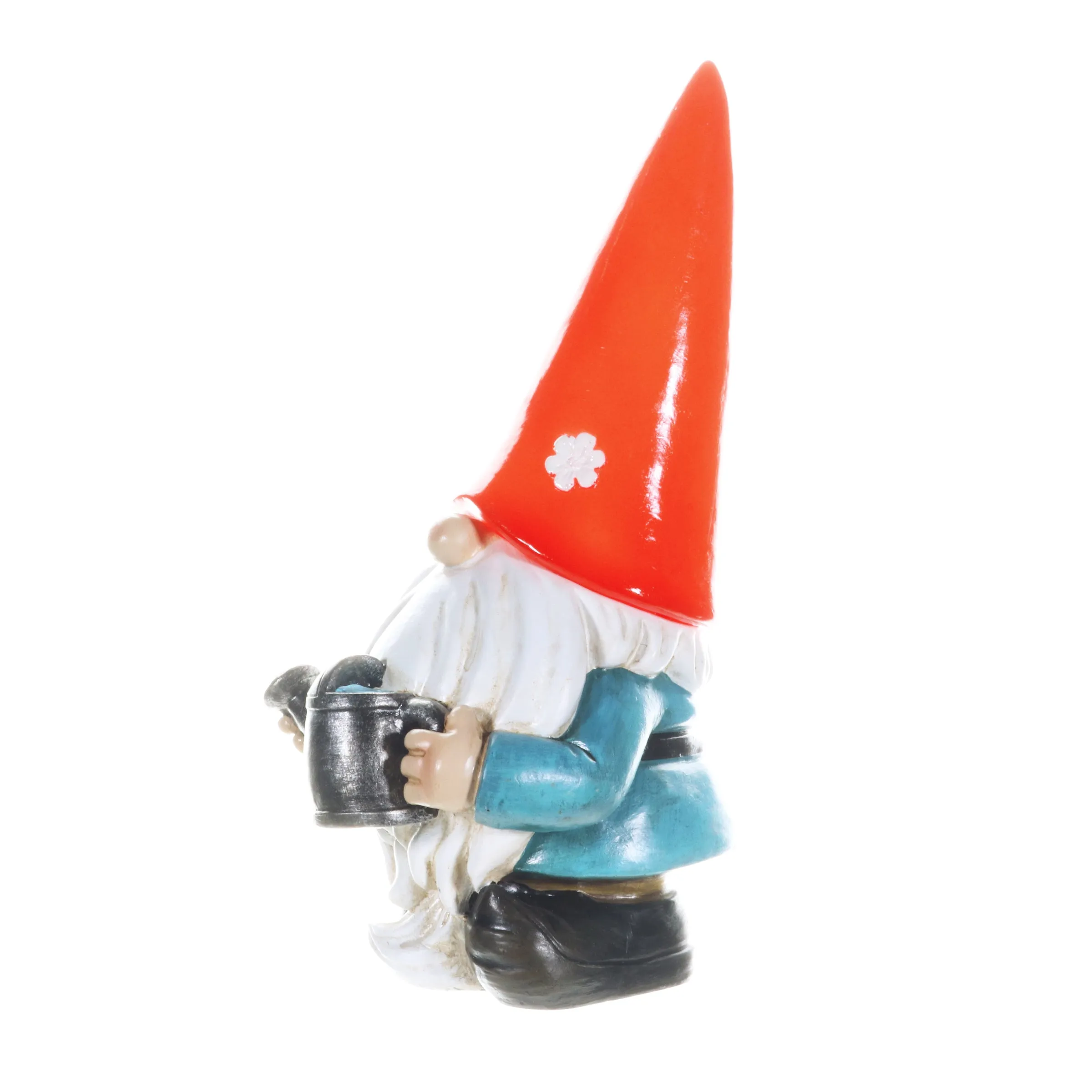 Solar Red Hat Garden Gnome with Watering Can Statuary, 6.5 by 12.5 Inch