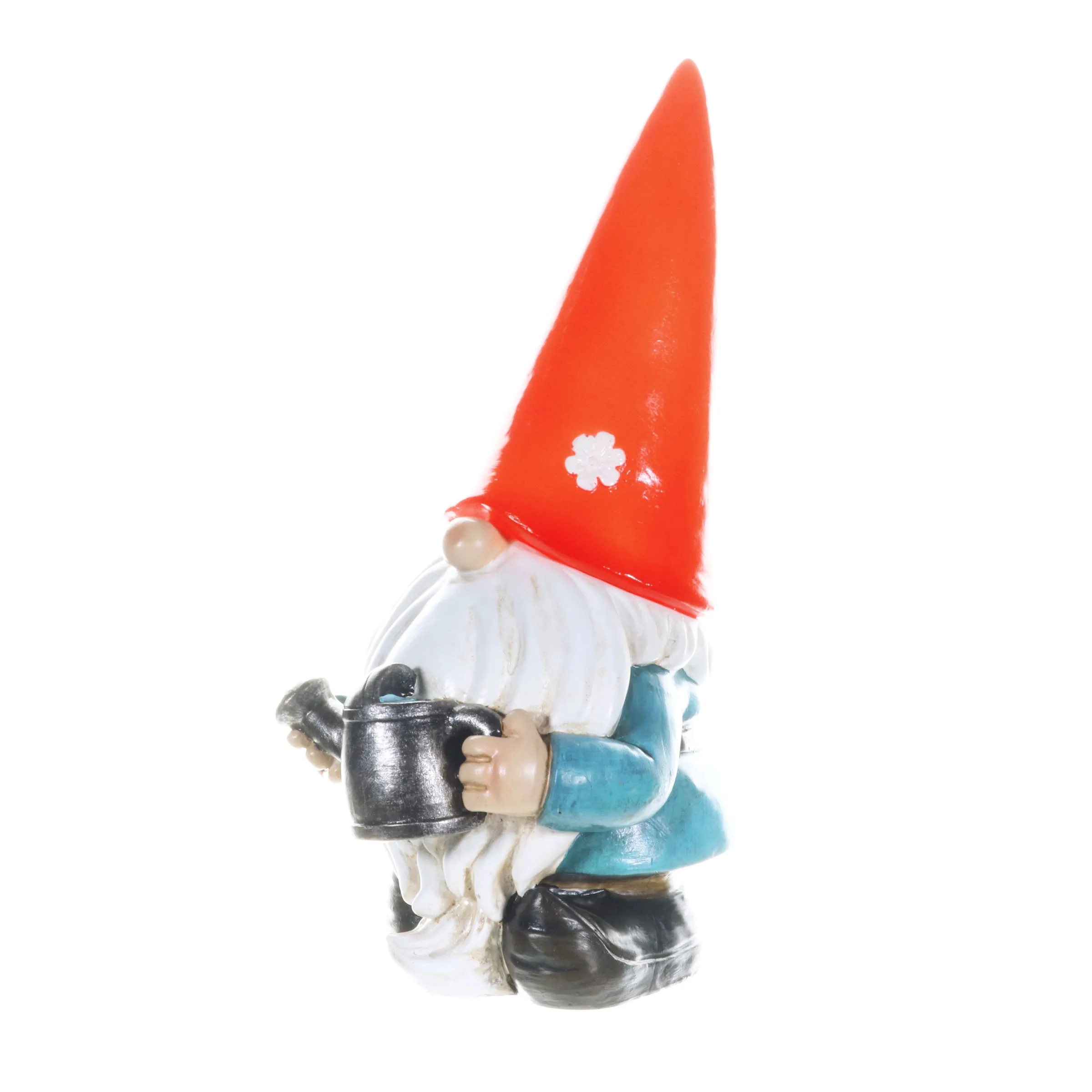 Solar Red Hat Garden Gnome with Watering Can Statuary, 6.5 by 12.5 Inch