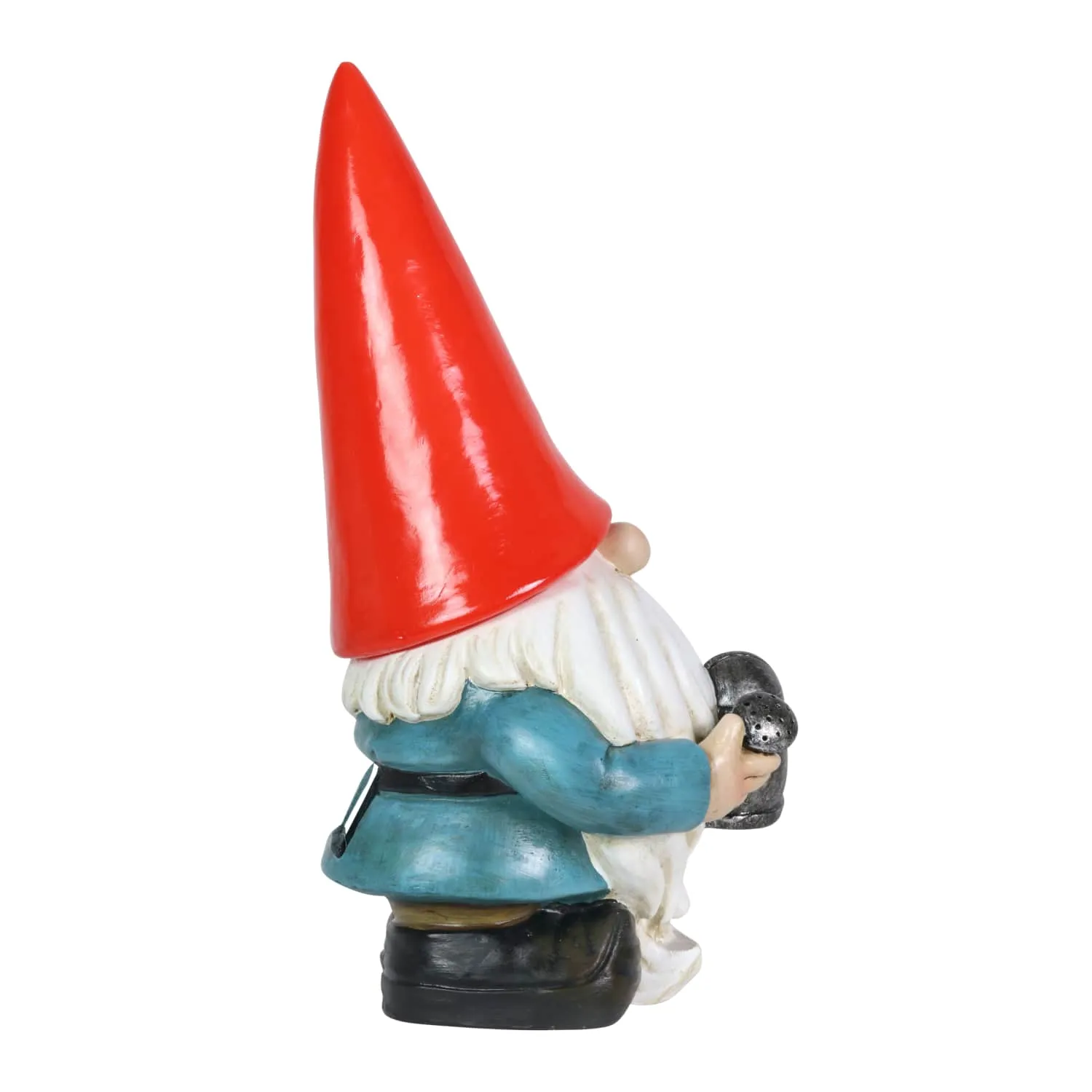 Solar Red Hat Garden Gnome with Watering Can Statuary, 6.5 by 12.5 Inch