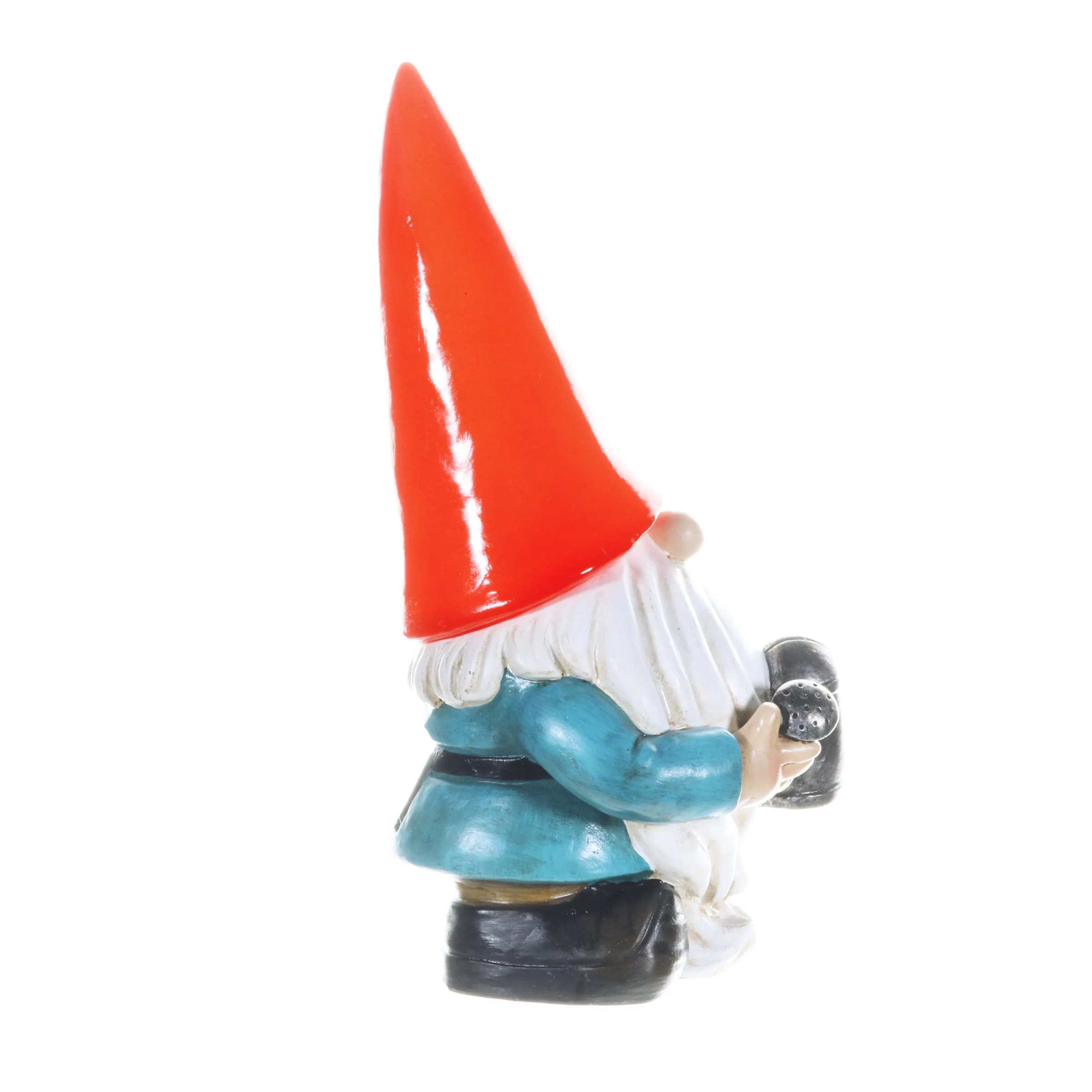 Solar Red Hat Garden Gnome with Watering Can Statuary, 6.5 by 12.5 Inch