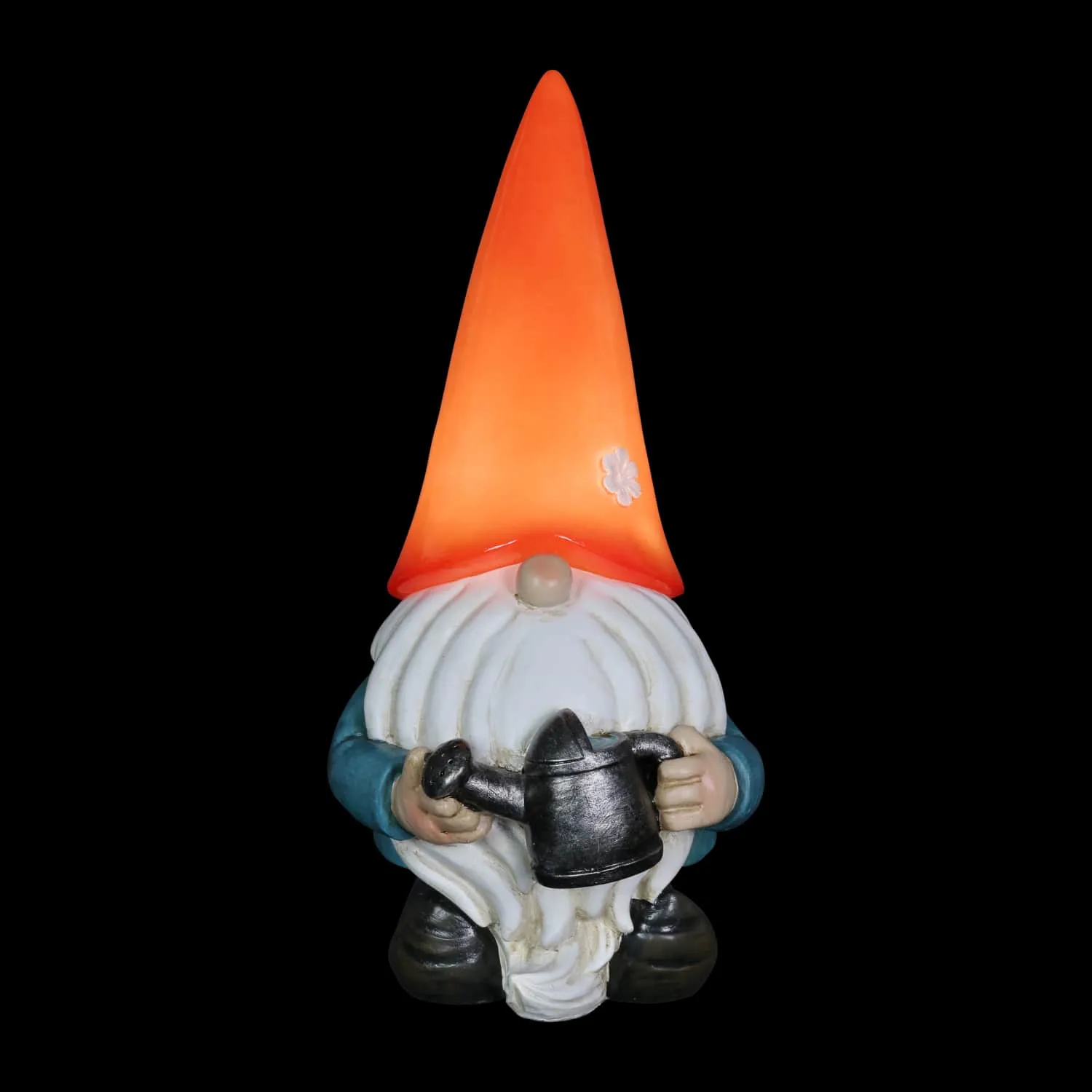 Solar Red Hat Garden Gnome with Watering Can Statuary, 6.5 by 12.5 Inch