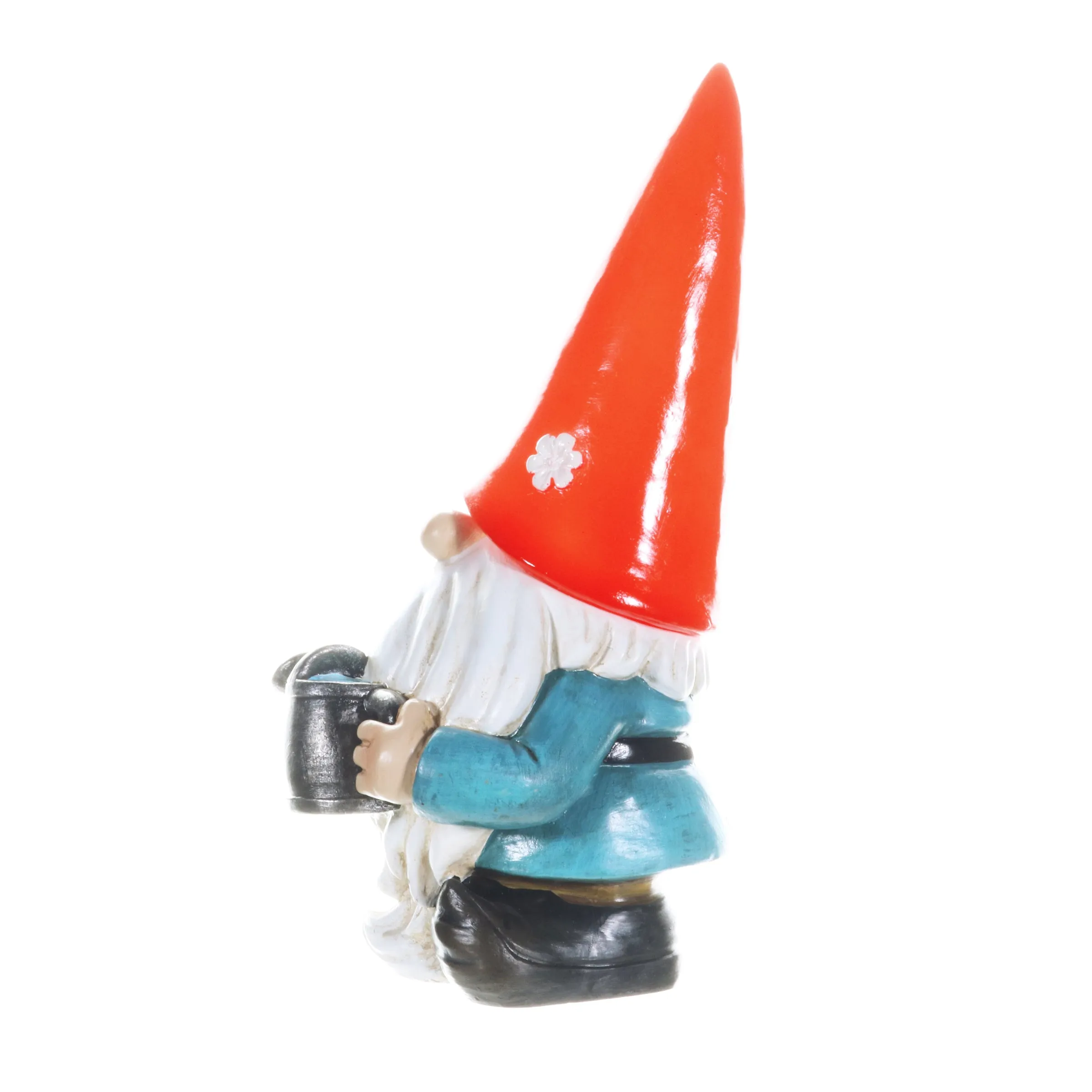 Solar Red Hat Garden Gnome with Watering Can Statuary, 6.5 by 12.5 Inch