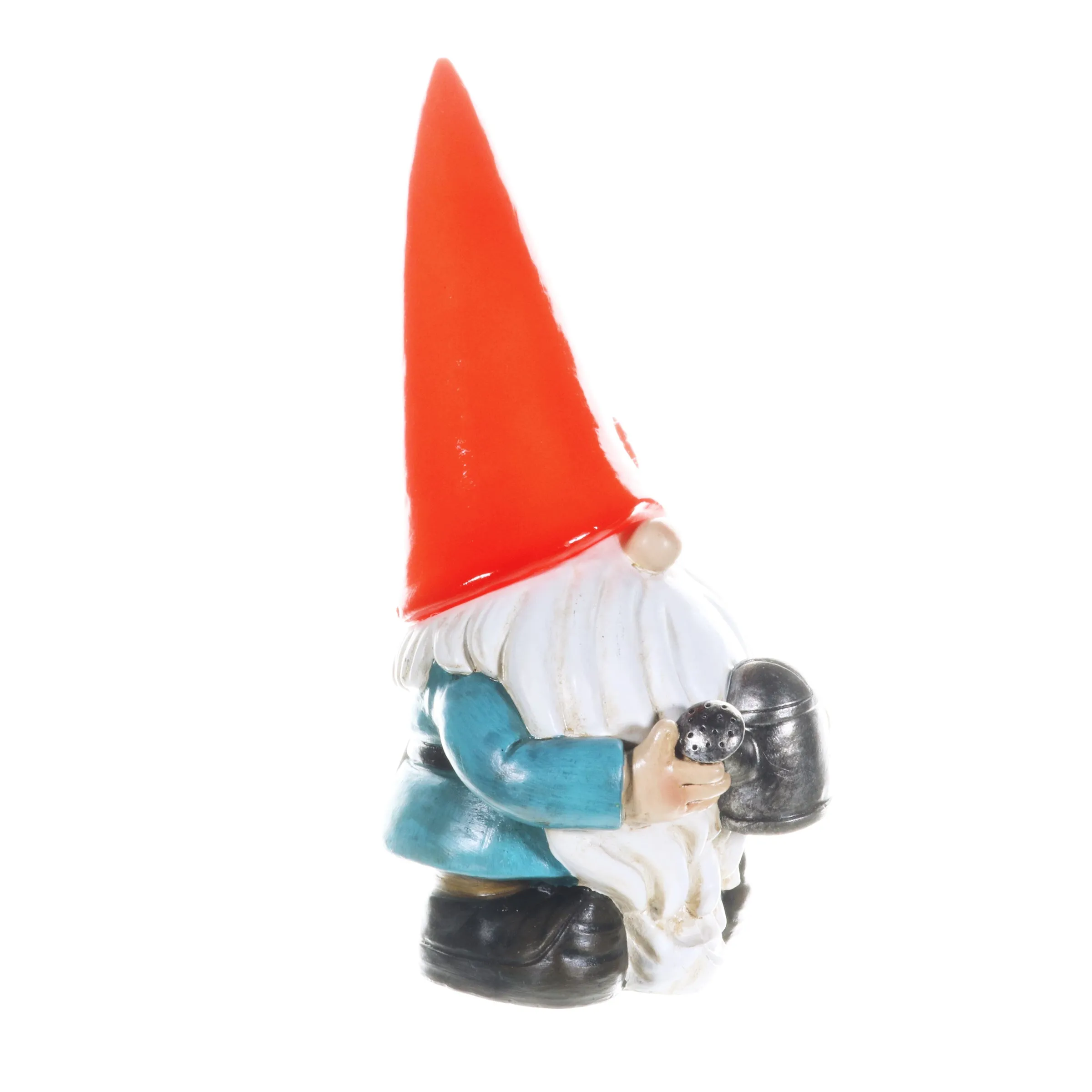 Solar Red Hat Garden Gnome with Watering Can Statuary, 6.5 by 12.5 Inch