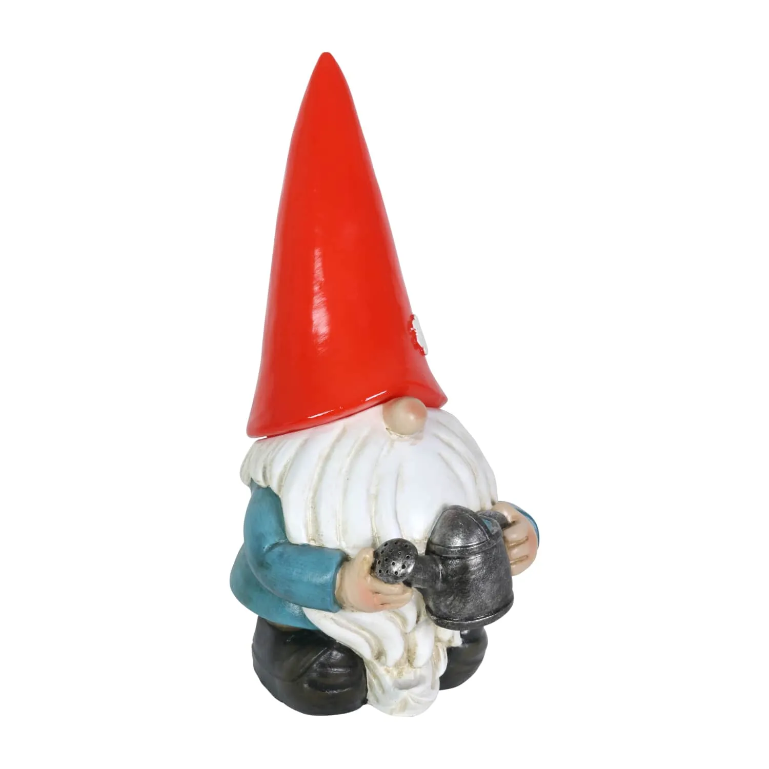Solar Red Hat Garden Gnome with Watering Can Statuary, 6.5 by 12.5 Inch