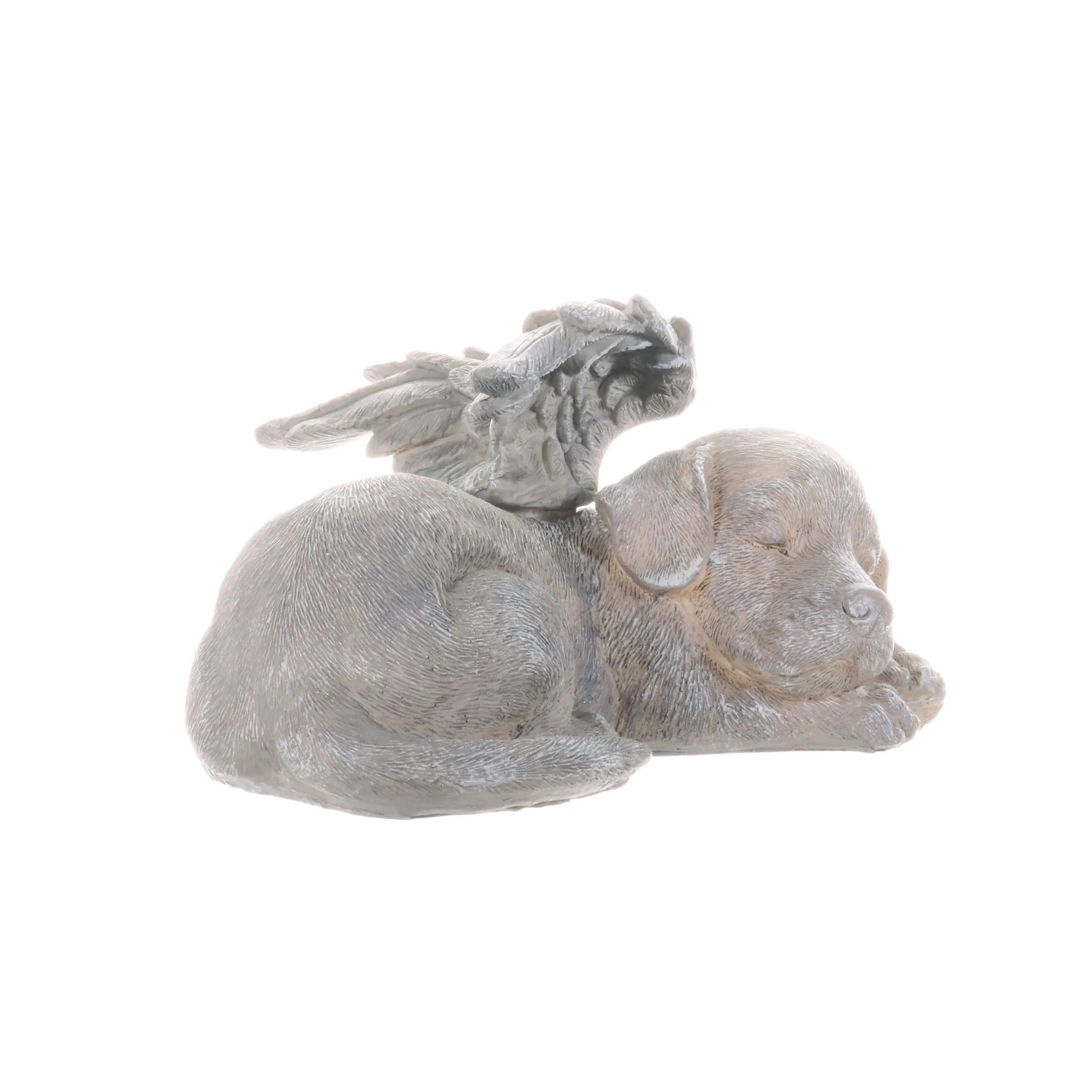 Solar Sleeping Dog Angel Memorial Statue, 12 by 6.5 Inches