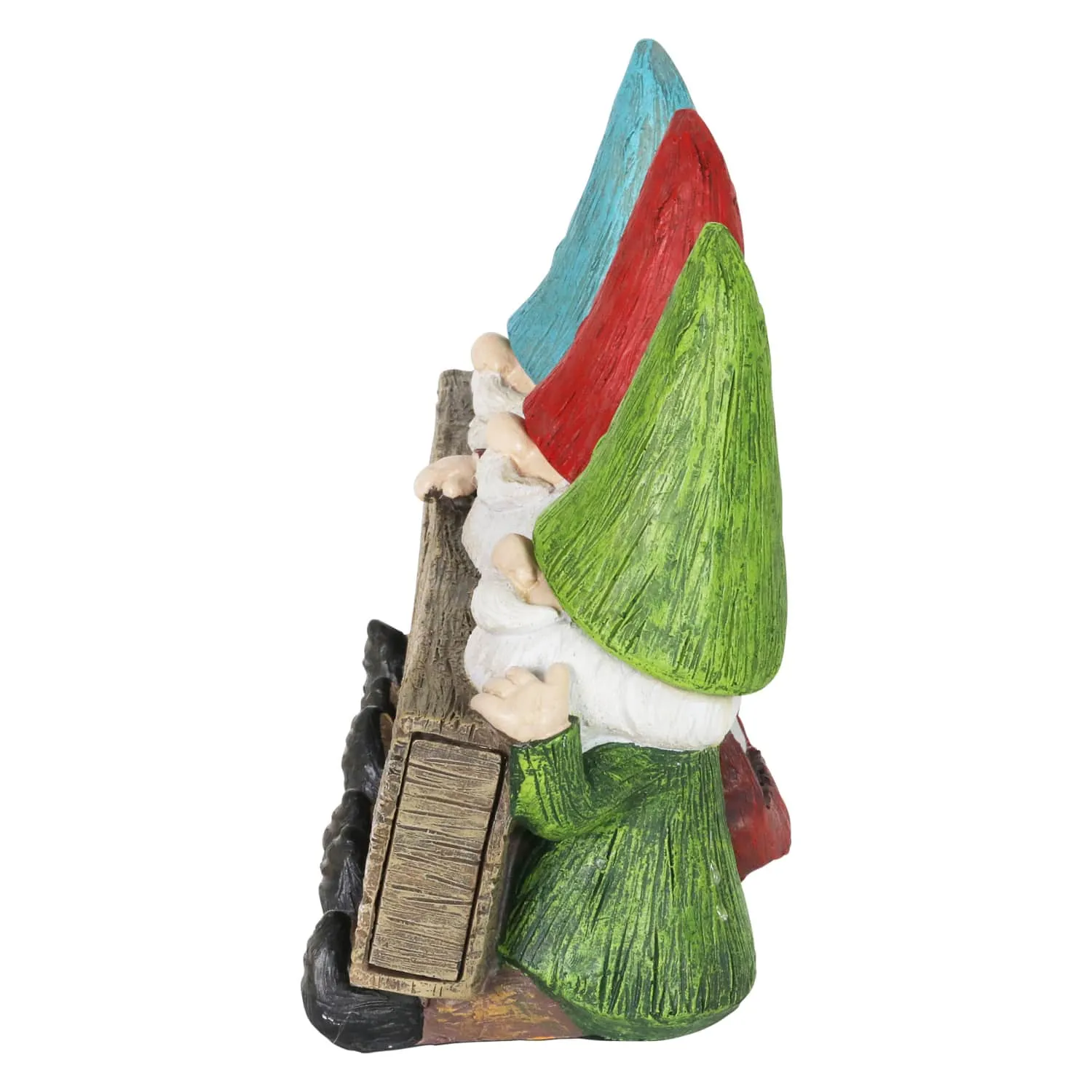 Solar Welcome Sign Held by Three Garden Gnomes Statuary, 13 by 8.5 Inches