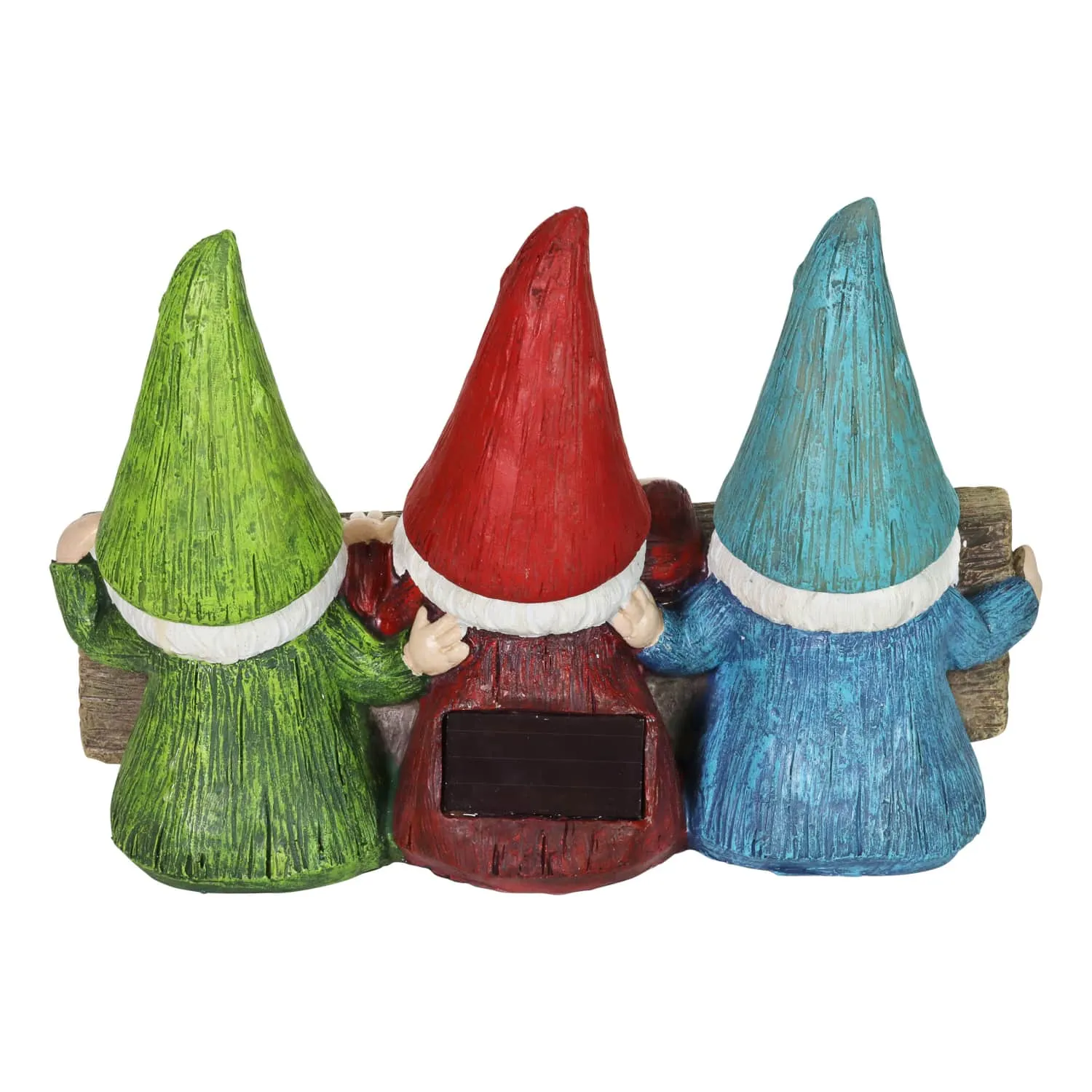 Solar Welcome Sign Held by Three Garden Gnomes Statuary, 13 by 8.5 Inches