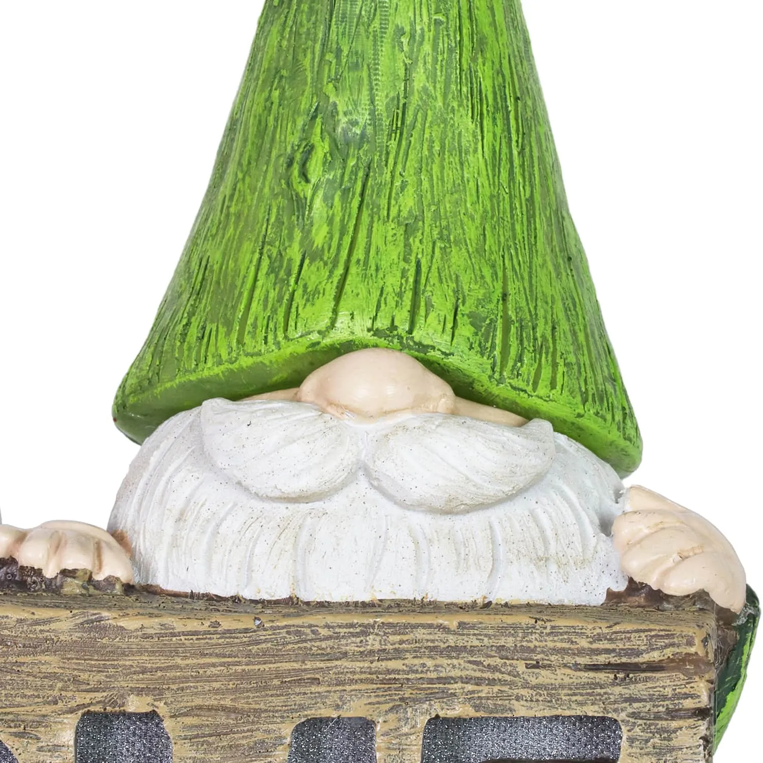 Solar Welcome Sign Held by Three Garden Gnomes Statuary, 13 by 8.5 Inches