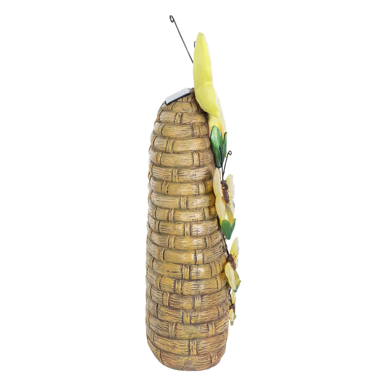Solar Welcome to our Home Hand Painted Bee Hive Statuary, 15 Inch