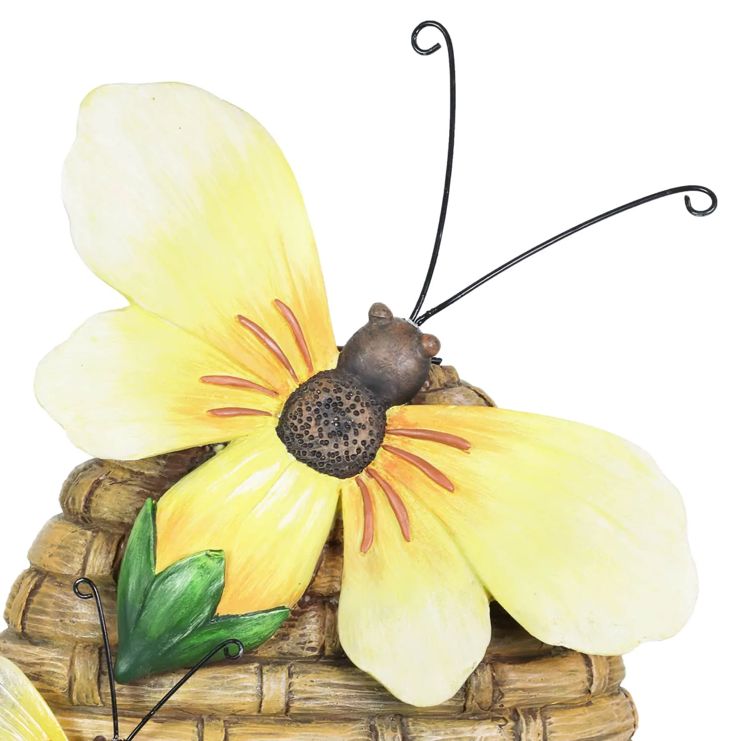 Solar Welcome to our Home Hand Painted Bee Hive Statuary, 15 Inch