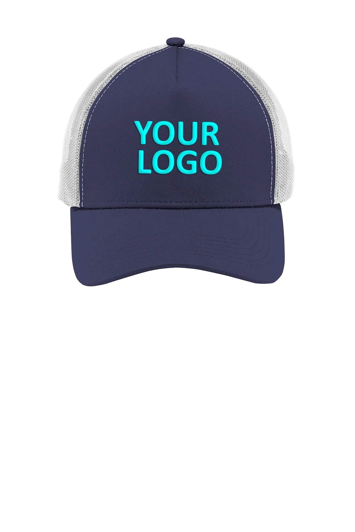 Sport-Tek PosiCharge Competitor Custom Mesh Back Caps, True Navy/ White