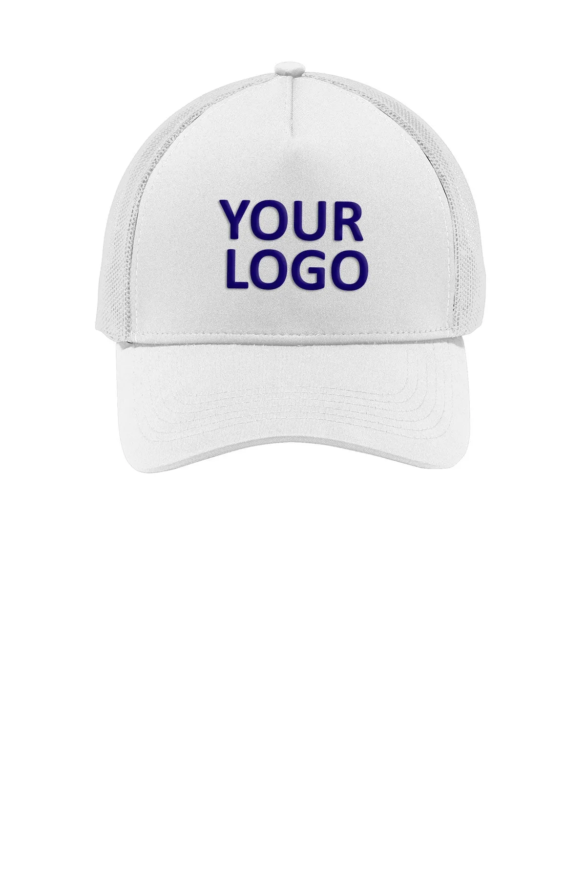Sport-Tek PosiCharge Competitor Custom Mesh Back Caps, White/ White