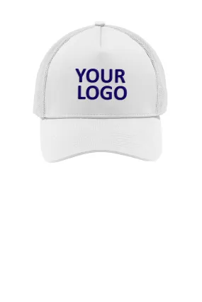 Sport-Tek PosiCharge Competitor Custom Mesh Back Caps, White/ White