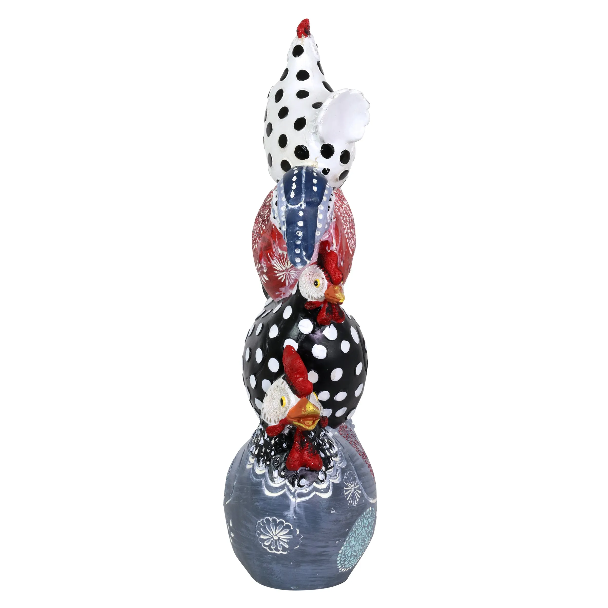 Stacked Farmhouse Chickens Garden Statue, 12 Inch