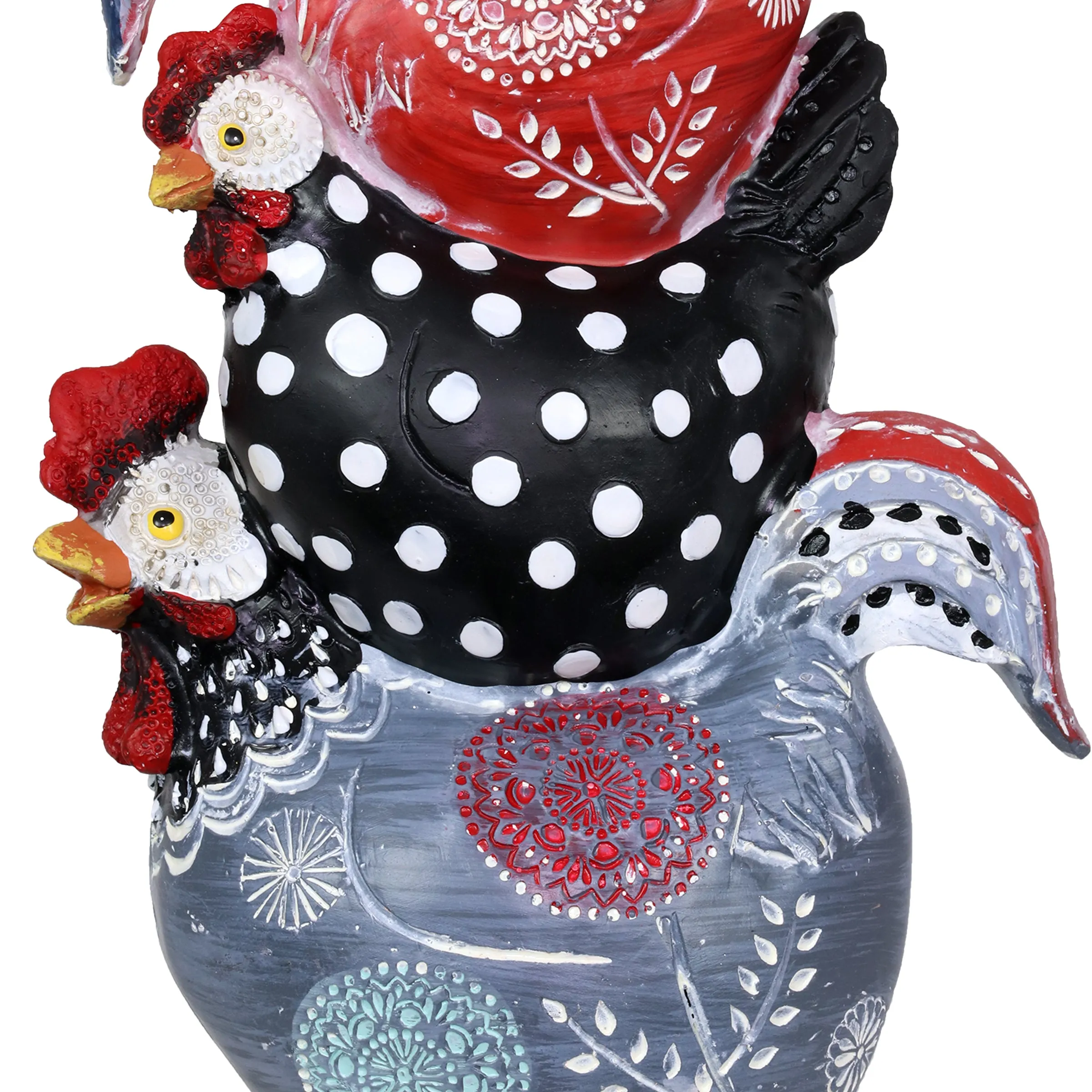 Stacked Farmhouse Chickens Garden Statue, 12 Inch