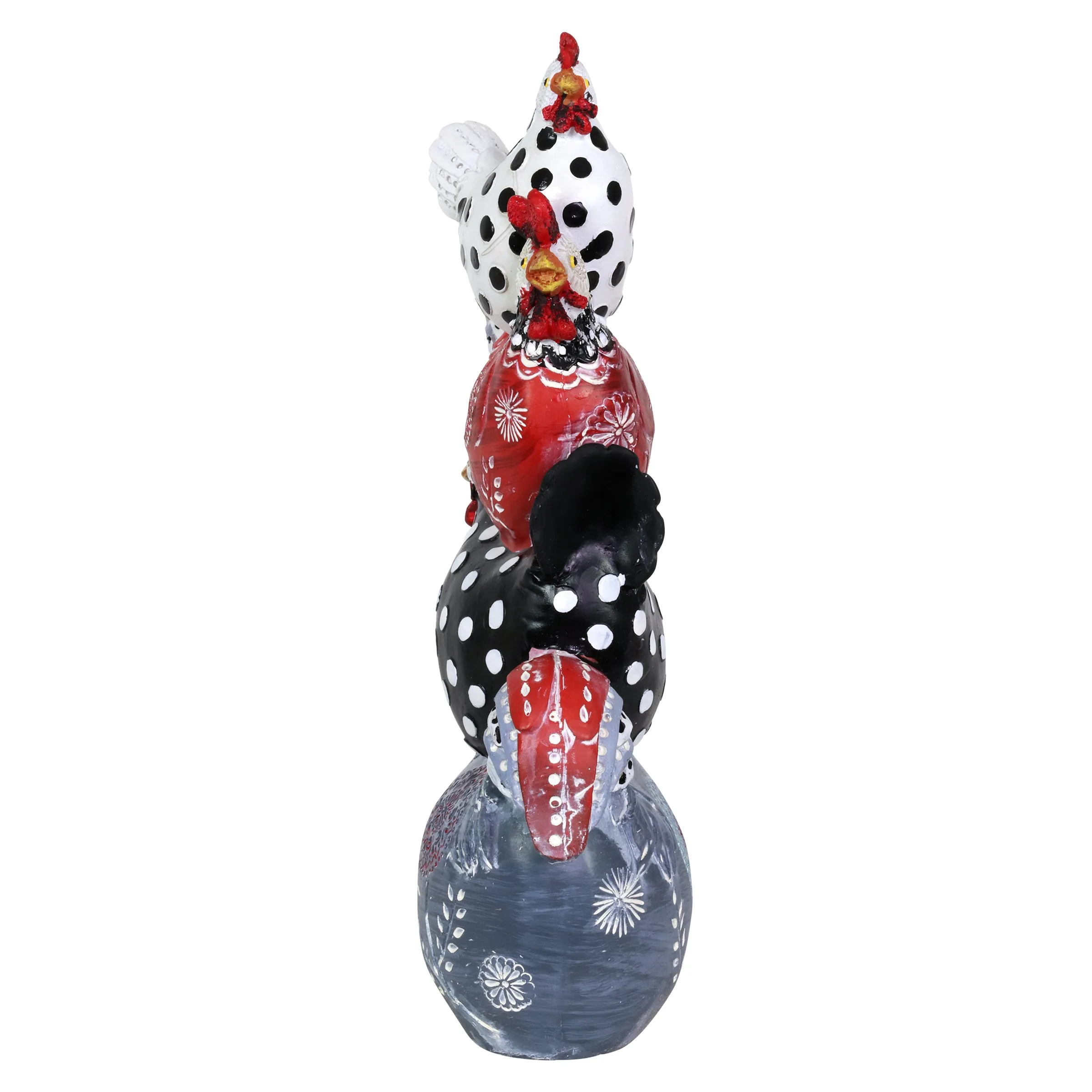 Stacked Farmhouse Chickens Garden Statue, 12 Inch