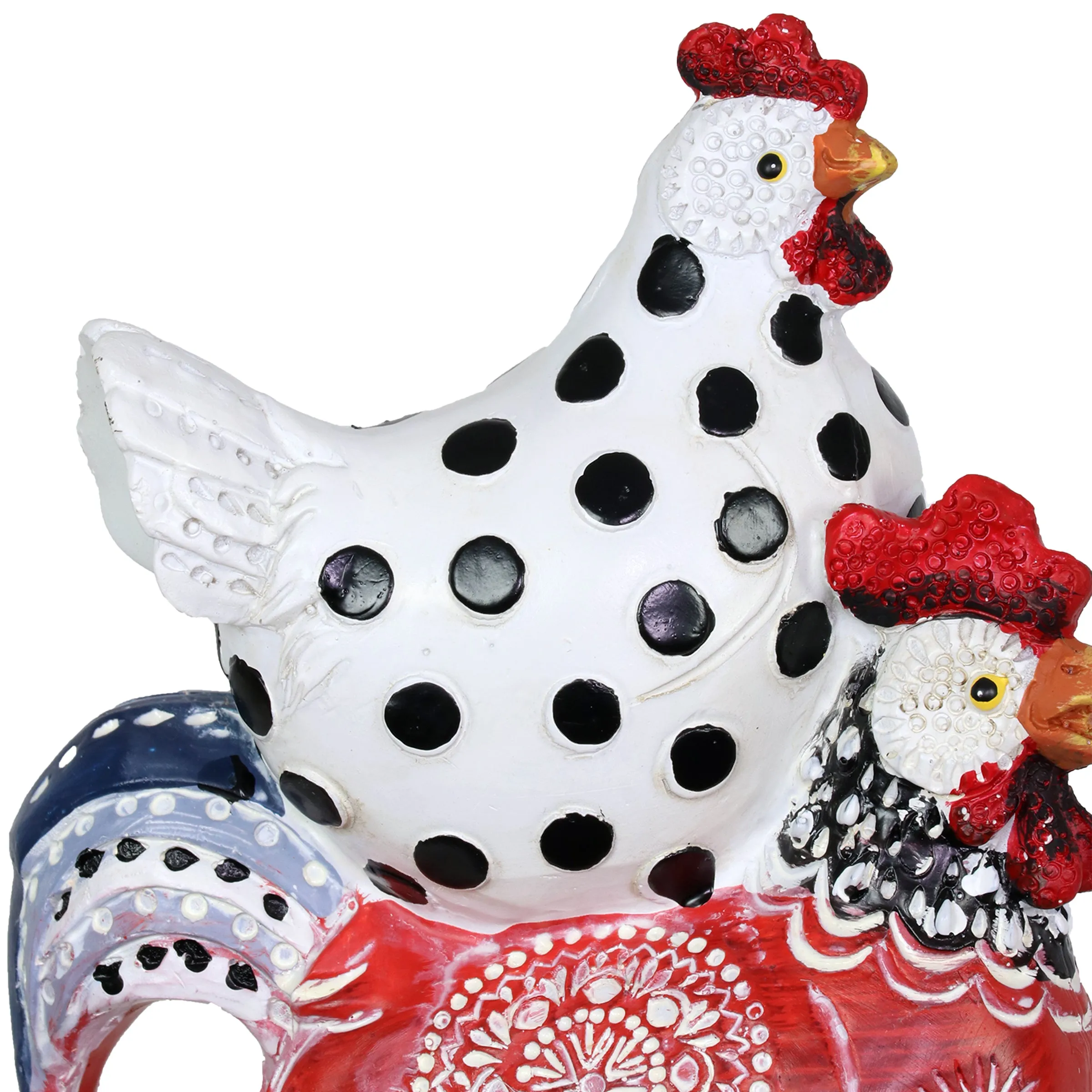 Stacked Farmhouse Chickens Garden Statue, 12 Inch
