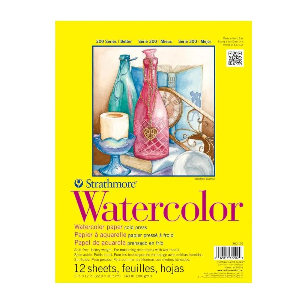 Strathmore 300 Series Watercolour Pad, Cold Press, 9x12"