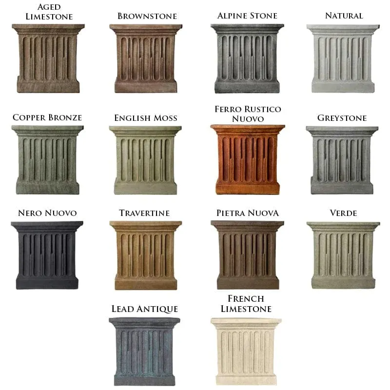 Textured Low Square Pedestal for Urns and Statues