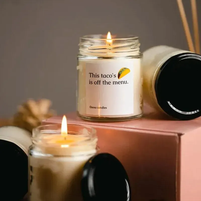 This Taco's Is Off Scented Candles Gift | Single | 6.4 x 8 cm / 2.5 x 3.15 inches