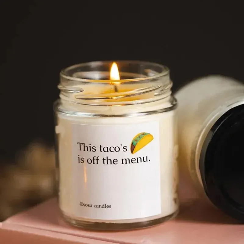 This Taco's Is Off Scented Candles Gift | Single | 6.4 x 8 cm / 2.5 x 3.15 inches