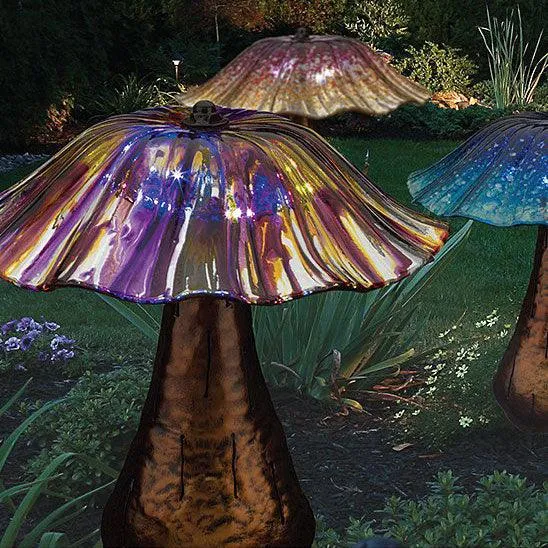 Toadstool Purple & Yellow Solar Stake
