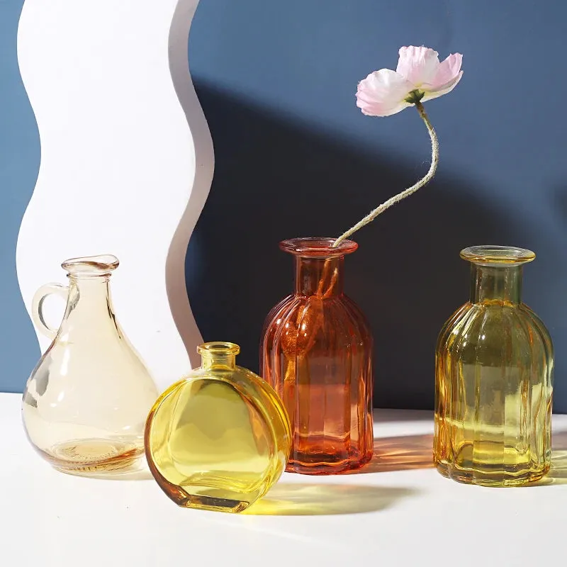 Transparent Glass Vase Desktop Flower Holder Decoration