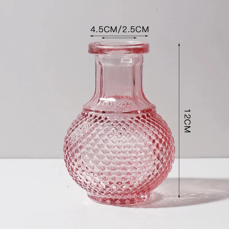 Transparent Glass Vase Desktop Flower Holder Decoration